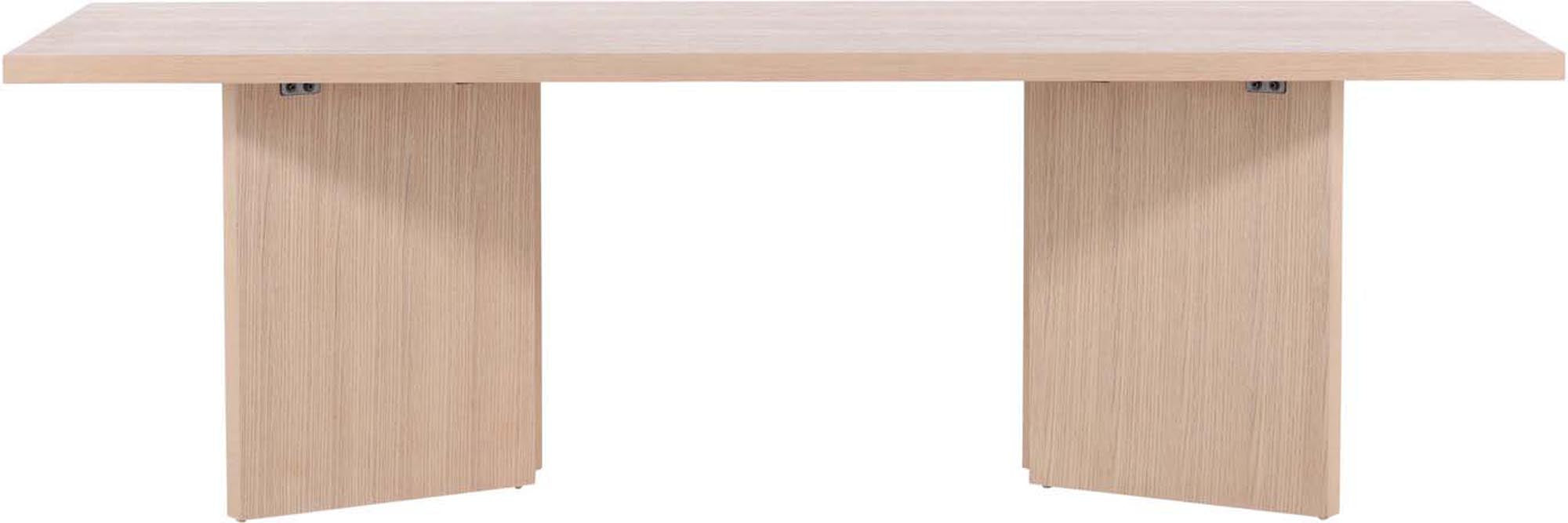 Moderner Bassholmen Tisch: Weisse Holzplatte, elegante Beine, 240x100x74cm. Nachhaltig, stilvoll, ideal für Esszimmer.