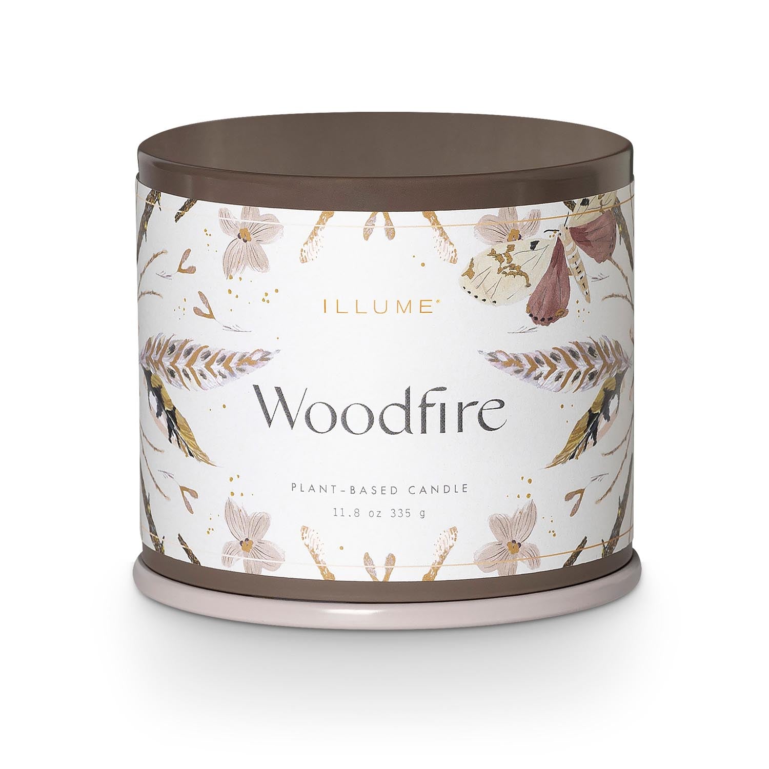 Woodfire Vanity Tin Duftkerze, Braun, in Braun präsentiert im Onlineshop von KAQTU Design AG. Duftkerze ist von Illume