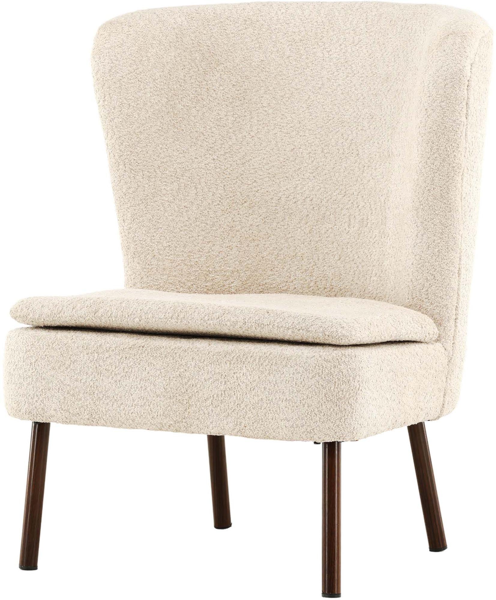 Eleganter Hällsö Sessel von Vind: Walnussholz trifft auf Beige.