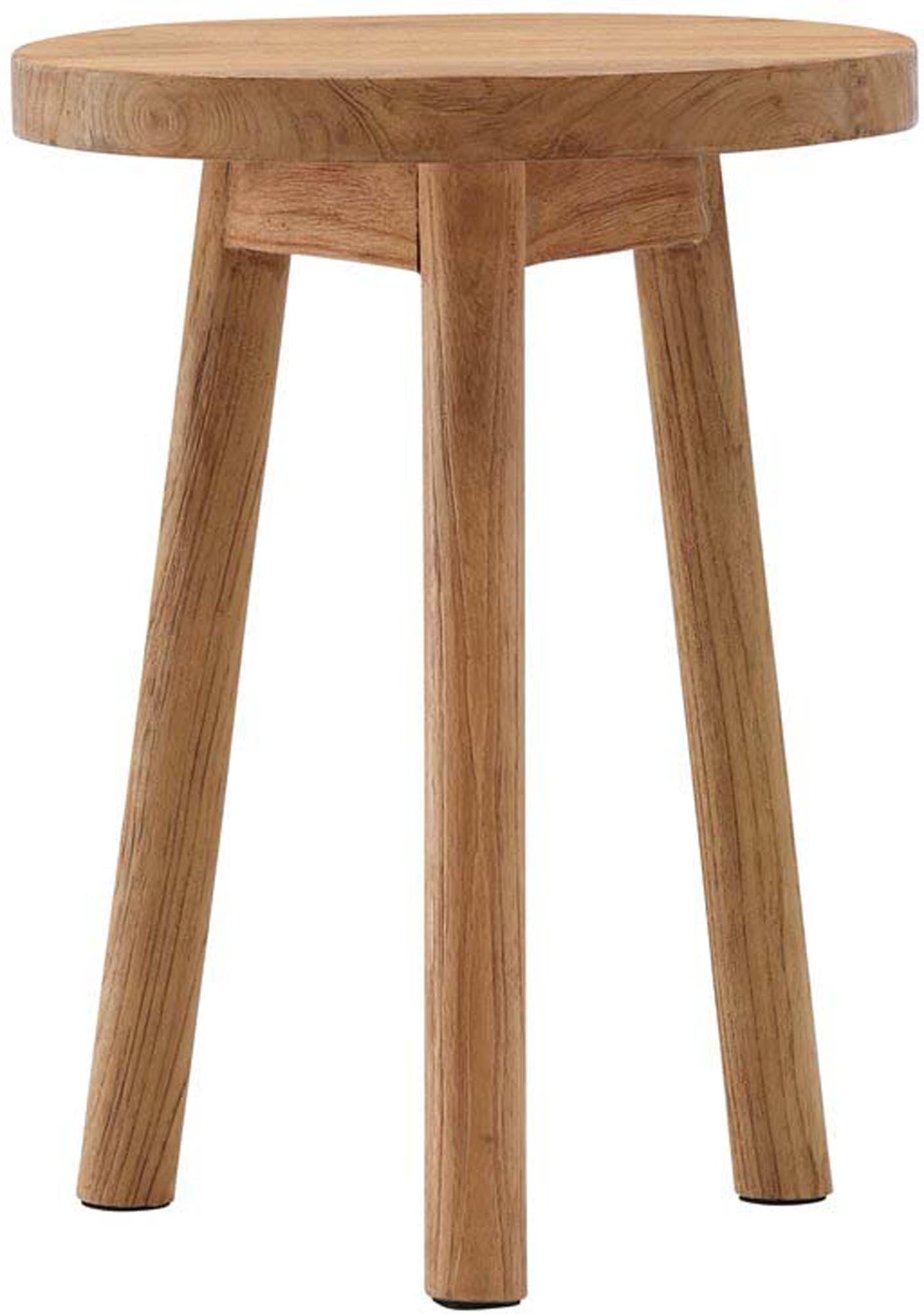 Vielseitiger Bohus Ottoman von Vind: Teakholz, langlebig, wetterfest, ideal für Innen- und Aussenbereich, stilvoll und funktional.