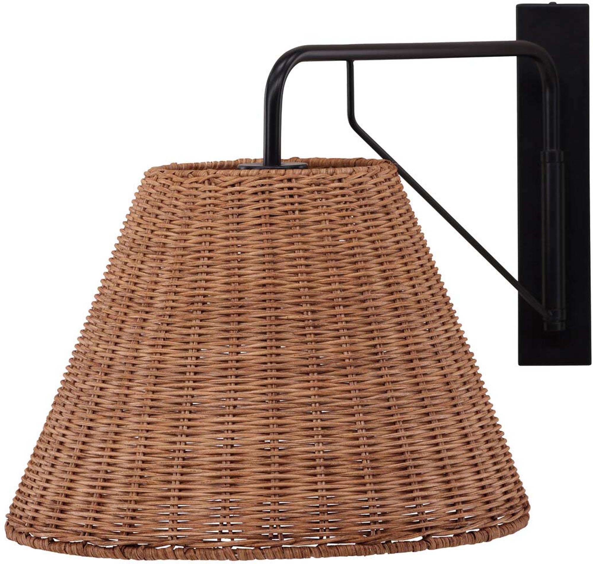 Elegante Stala Wandleuchte von Vind: Handgefertigter Rattan-Lampenschirm und robuste Eisenhalterung für stilvolle Akzente in jedem Raum.