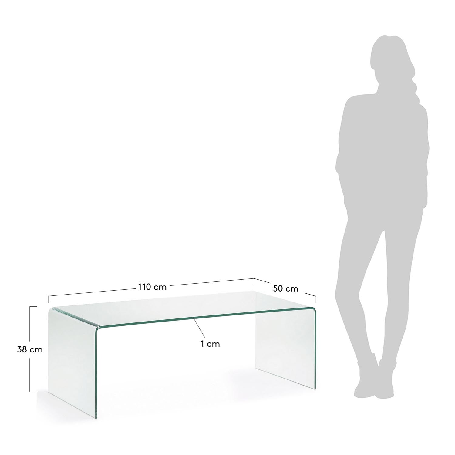 Entdecke den Burano Couchtisch aus gehärtetem Glas (110 x 50 cm) von Kave Home – minimalistisches Design trifft Funktionalität. Ideal für helle Räume und kleine Wohnflächen.
