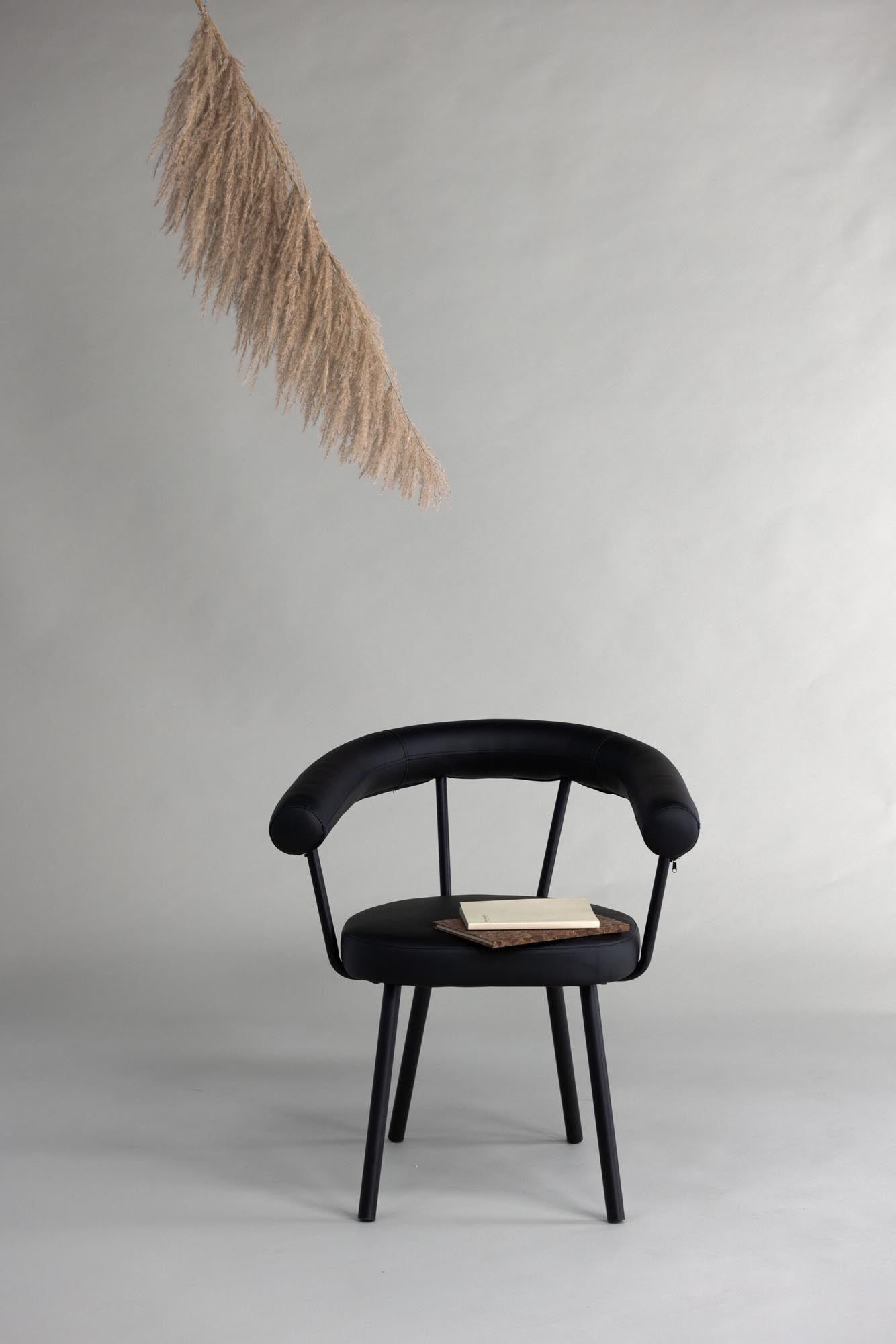 Moderner Stuhl mit luxuriösem Design, ergonomischer Unterstützung und langlebiger Stahlkonstruktion. Ideal für stilvolle Esszimmer.