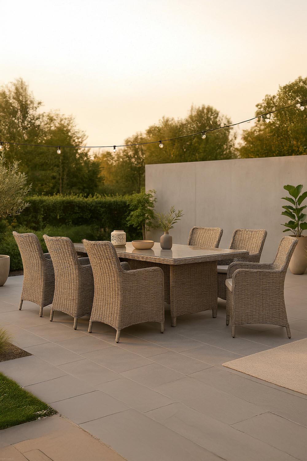 Wembley Outdoor-Tischset 200cm/6St. in Natur präsentiert im Onlineshop von KAQTU Design AG. Gartentischset ist von Venture Home