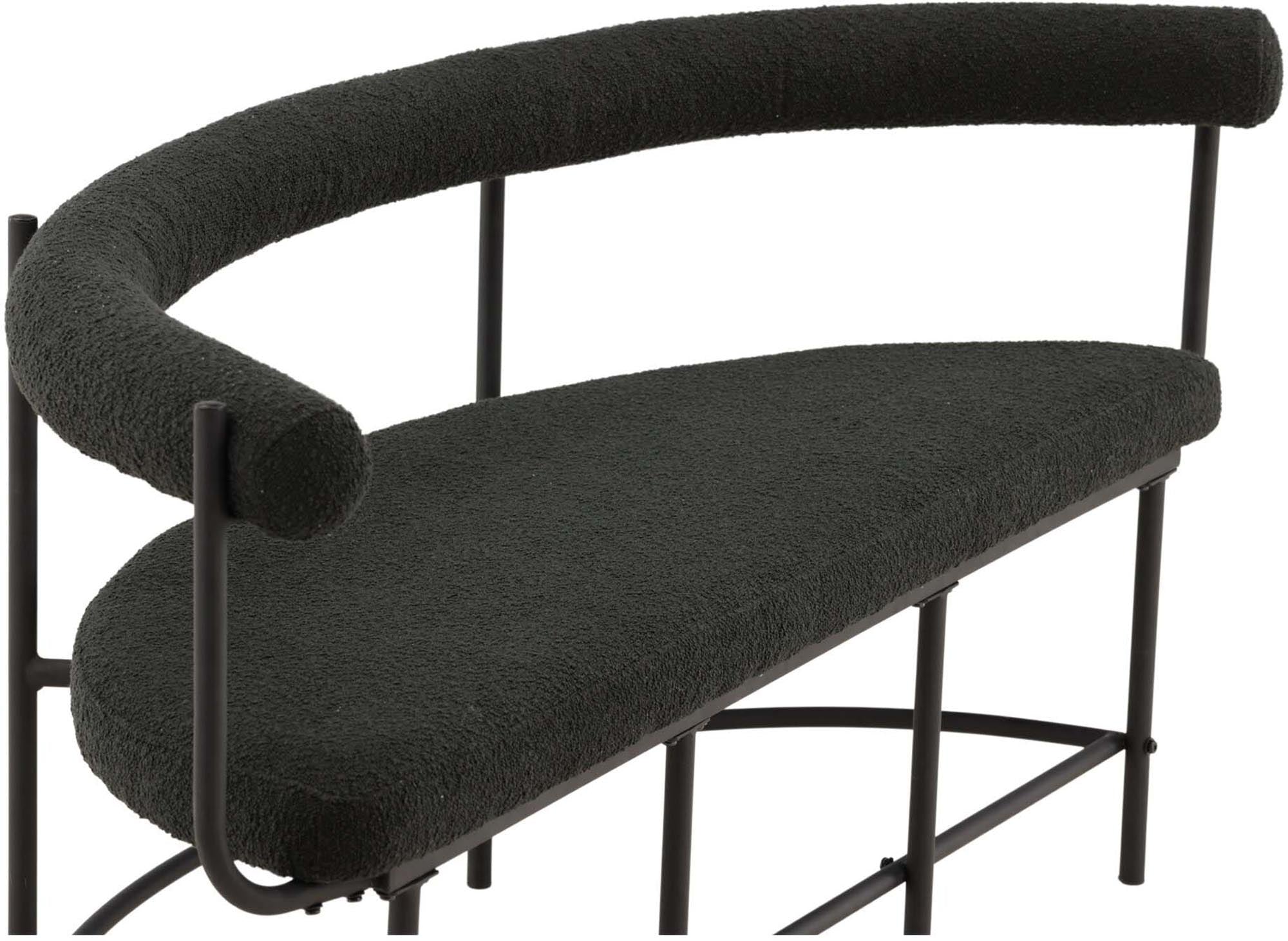 Exklusive Vind Bank: Boucle-Design vereint mit stabilem Stahlgestell.