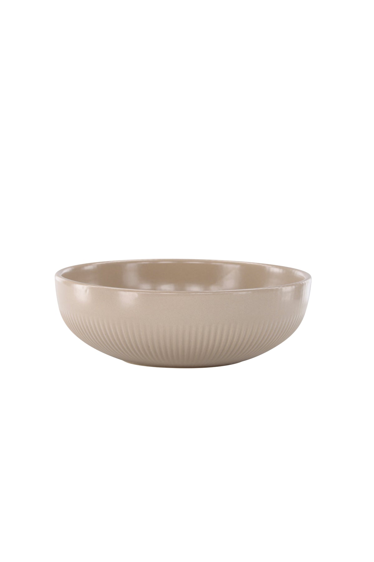 Runder Kerzenständer Posh von Venture Home aus glasiertem Steinzeug in Beige, Durchmesser 18 cm, Höhe 6 cm, schlichte Form.