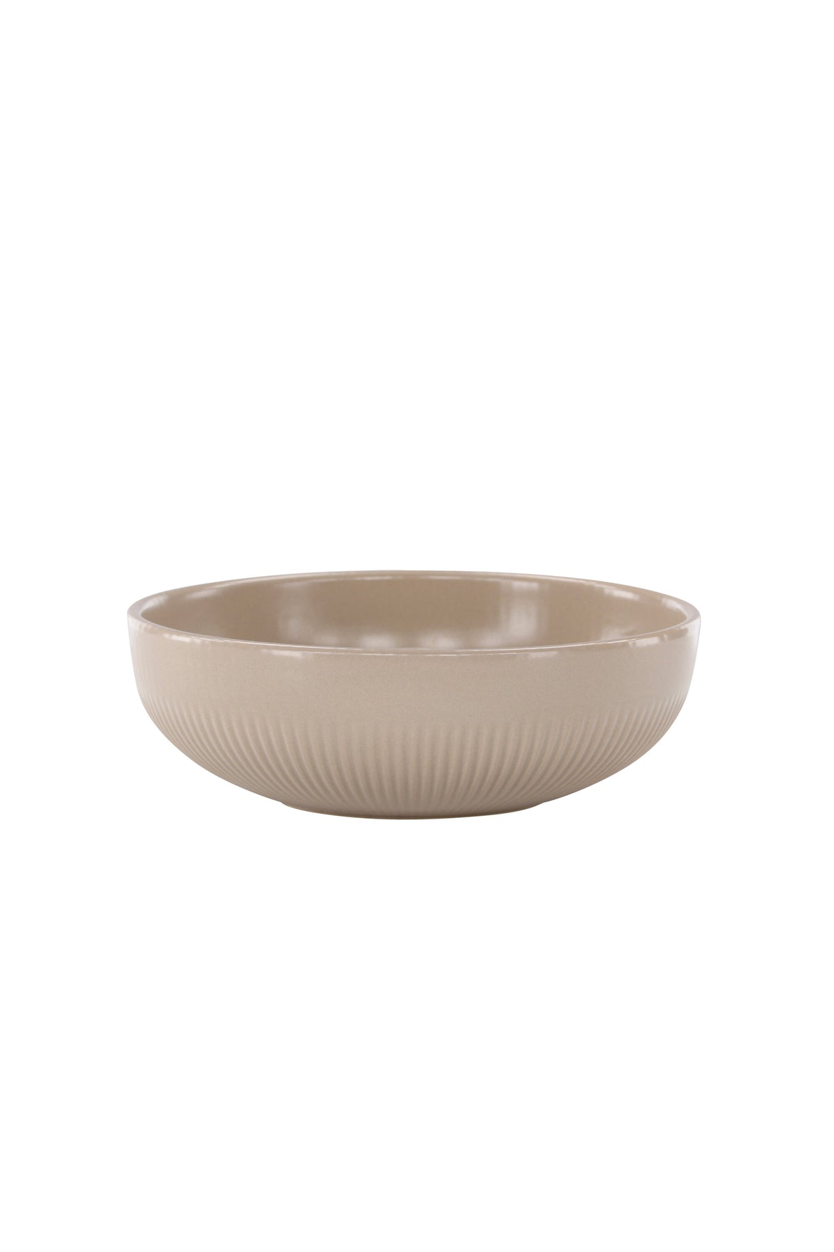 Runder Kerzenständer Posh von Venture Home aus glasiertem Steinzeug in Beige, Durchmesser 18 cm, Höhe 6 cm, schlichte Form.