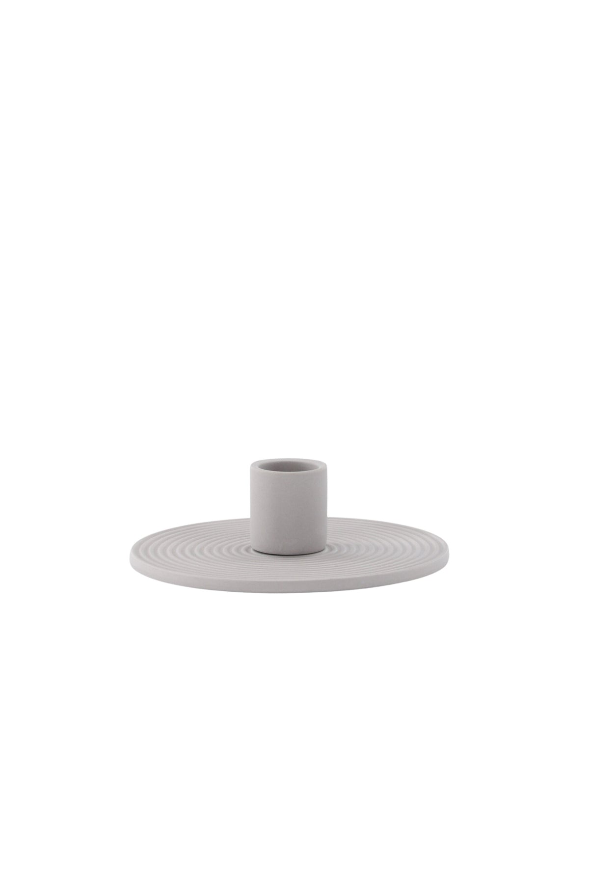 Ovaler Kerzenständer Dian aus grauem Ton, Venture Home, mit Platz für drei Kerzen, in kompakter Grösse D:12cm x H:4cm.