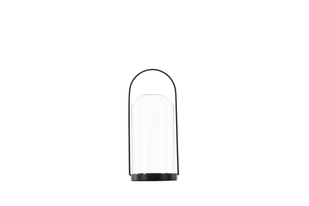 Teelichthalter Flora aus Glas in Schwarz und Klar, rund geformt, Grösse D 22 cm x H 14 cm, Marke Venture Home.