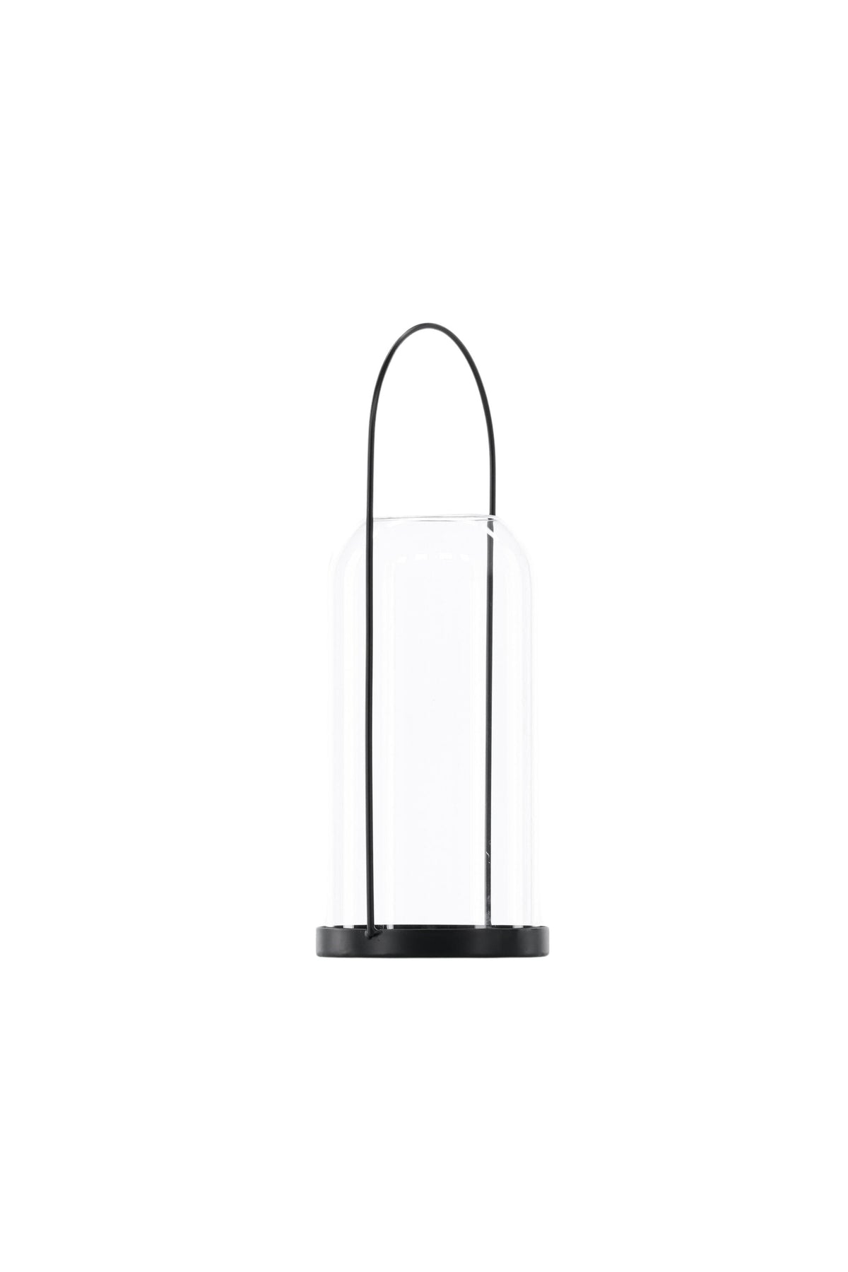 Teelichthalter Flora aus Glas in Schwarz und Klar, rund geformt, Grösse D 22 cm x H 14 cm, Marke Venture Home.