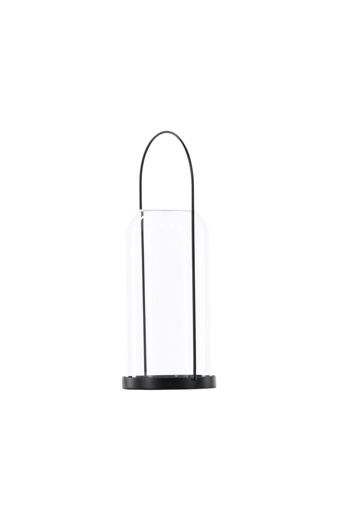 Teelichthalter Flora aus Glas in Schwarz und Klar, rund geformt, Grösse D 22 cm x H 14 cm, Marke Venture Home.