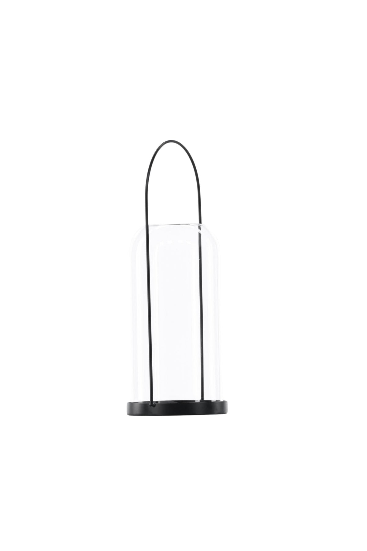 Teelichthalter Flora aus Glas in Schwarz und Klar, rund geformt, Grösse D 22 cm x H 14 cm, Marke Venture Home.