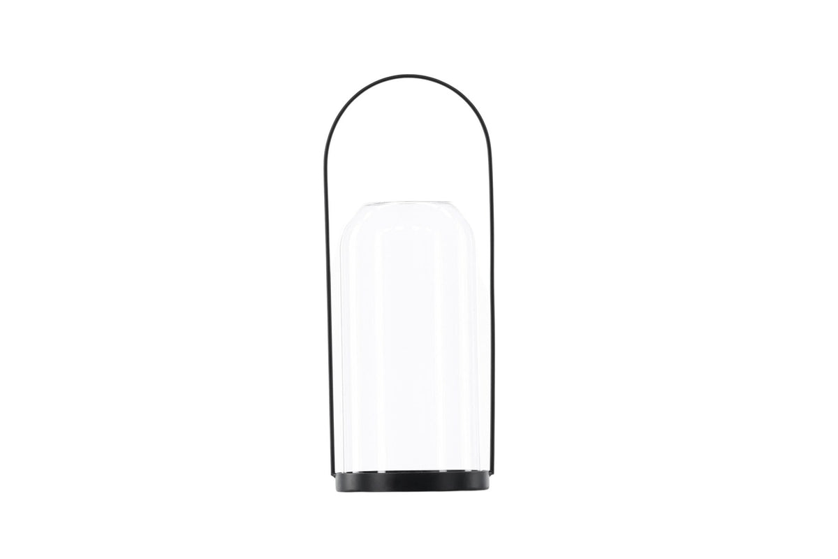 Teelichthalter Flora aus Glas in Schwarz und Klar, rund geformt, Grösse D 22 cm x H 14 cm, Marke Venture Home.