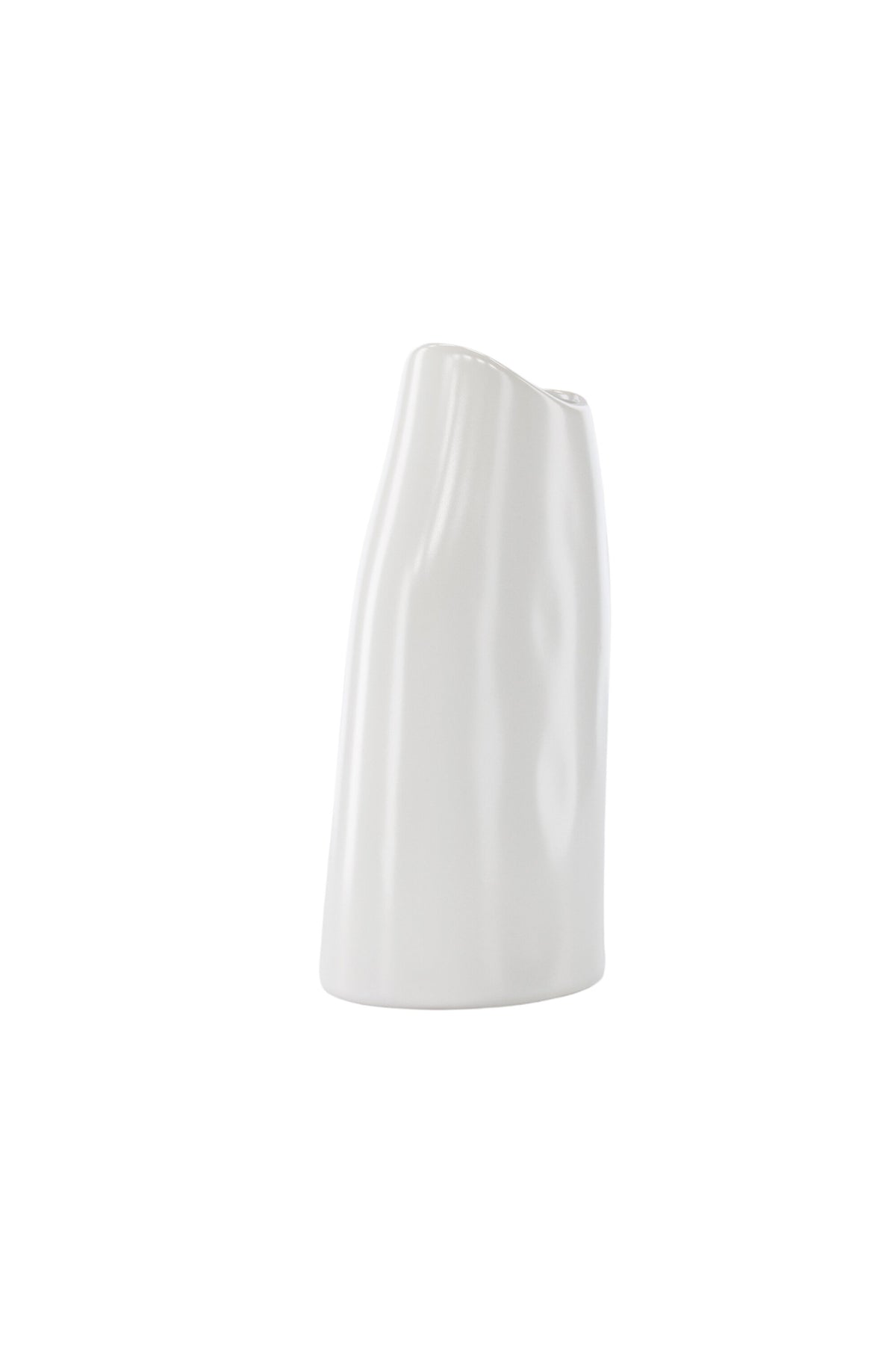 Beige Steinzeug-Vase Ernst mit schwarzen Punkten und glasierter Oberfläche, schlanke Form, Höhe 23 cm.