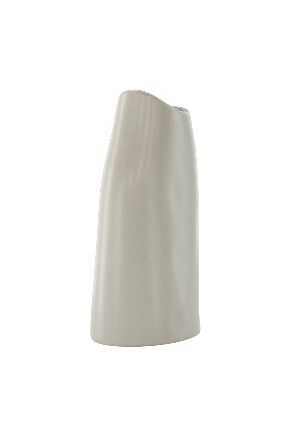 Beige Steinzeug-Vase Ernst mit schwarzen Punkten und glasierter Oberfläche, schlanke Form, Höhe 23 cm.