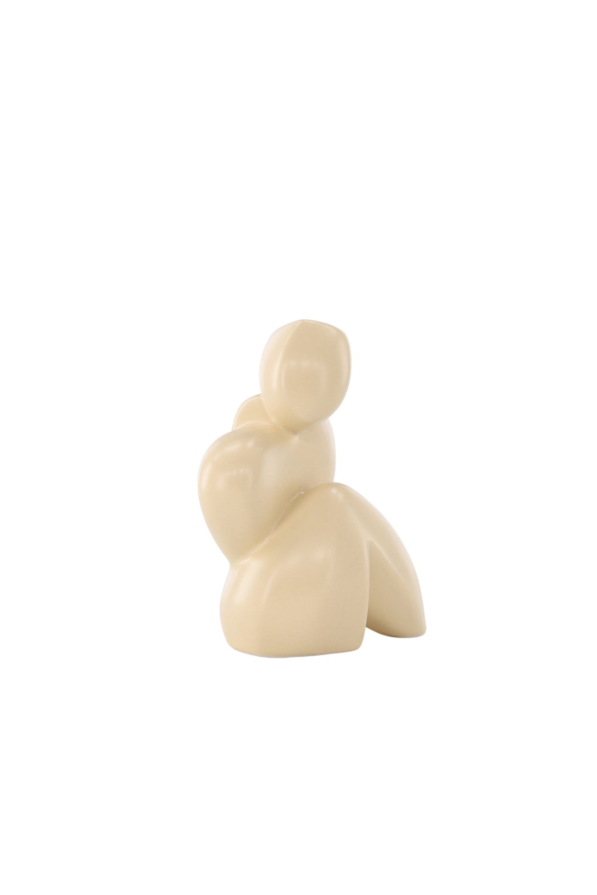 Weisse Skulptur Floda aus Steinzeug von Venture Home, schlichte, figürliche Form, ca. 14 cm hoch, als Deko oder Buchstütze nutzbar.