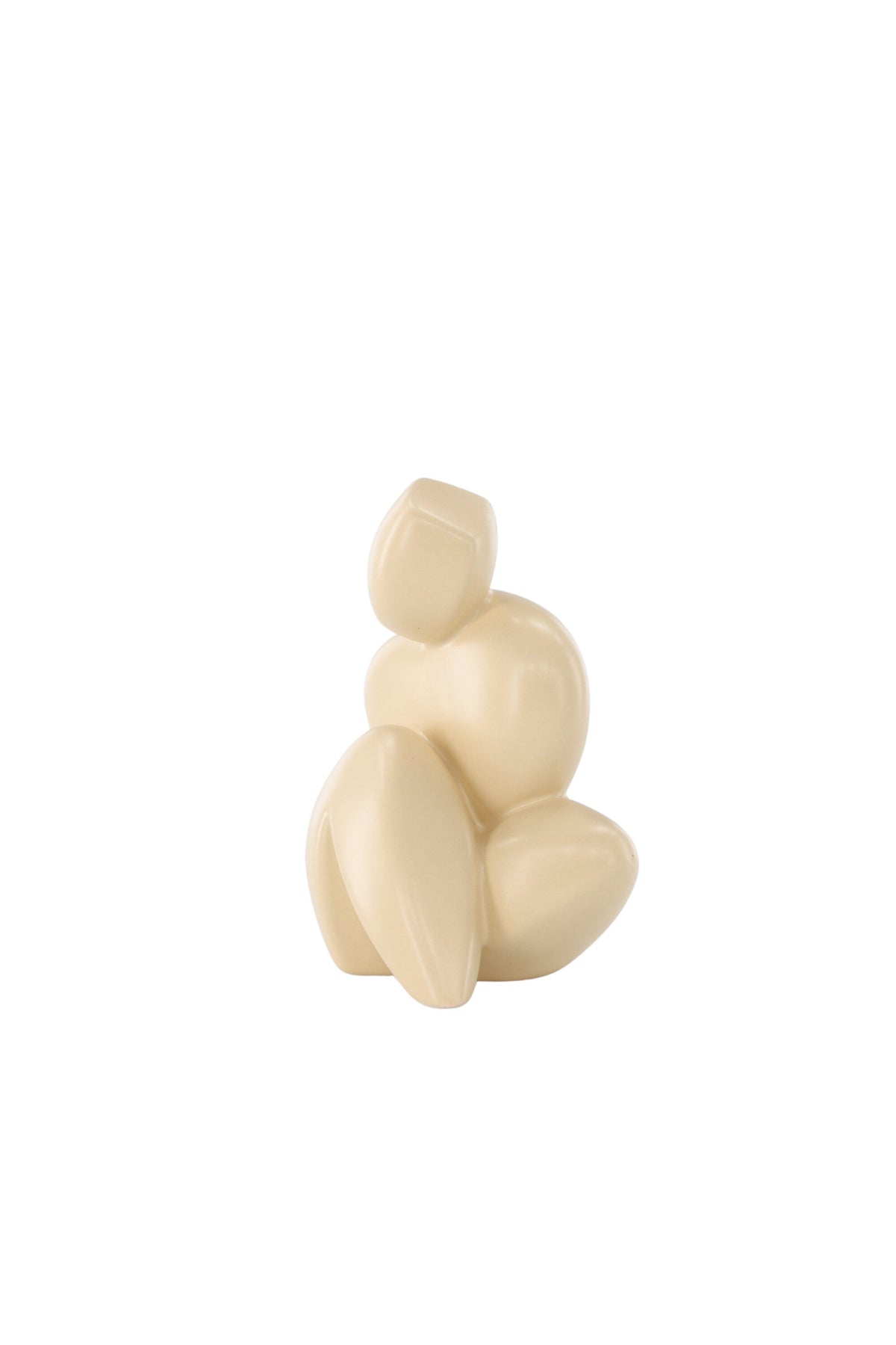 Weisse Skulptur Floda aus Steinzeug von Venture Home, schlichte, figürliche Form, ca. 14 cm hoch, als Deko oder Buchstütze nutzbar.