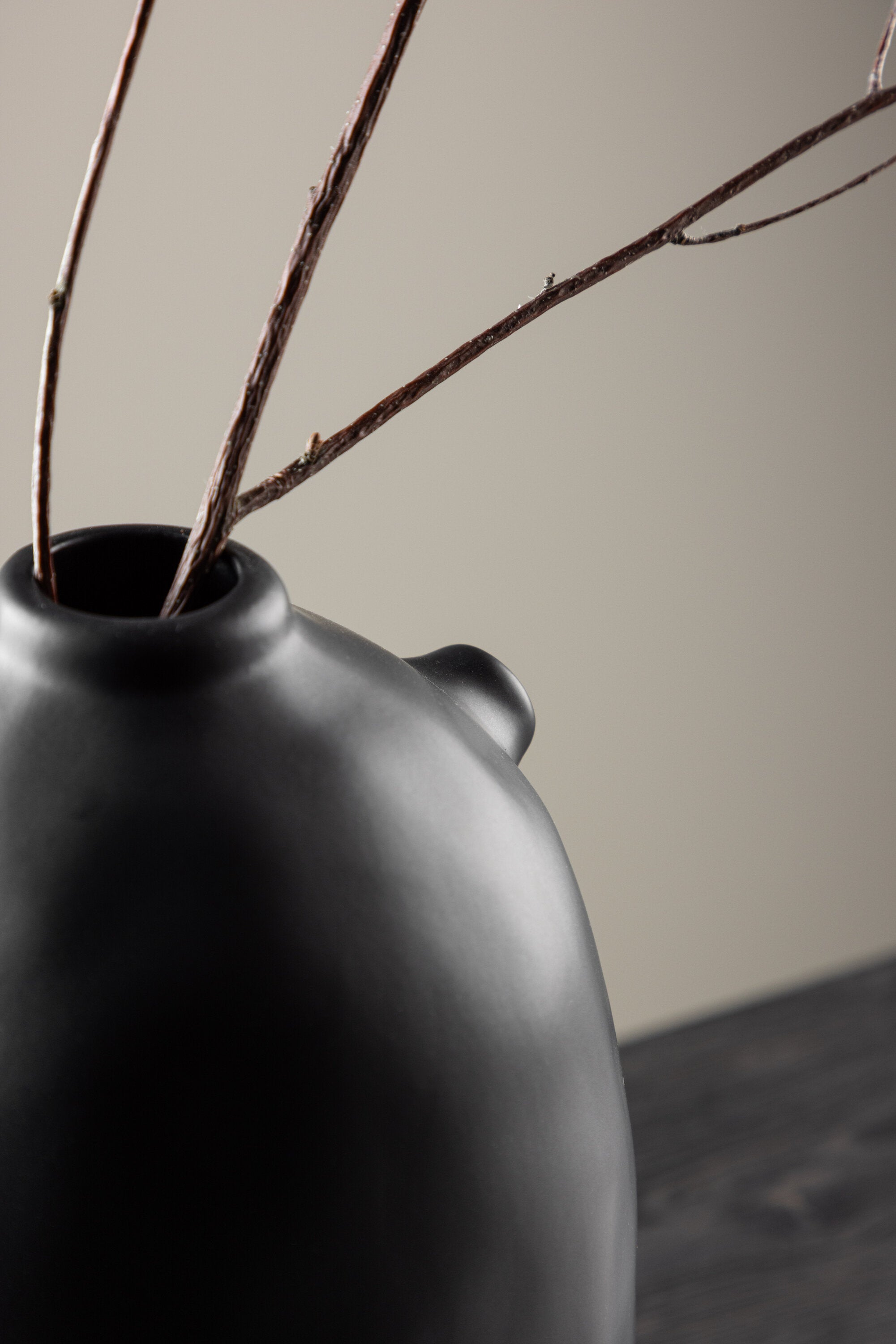 Madi Vase in Schwarz präsentiert im Onlineshop von KAQTU Design AG. Vase ist von Venture Home