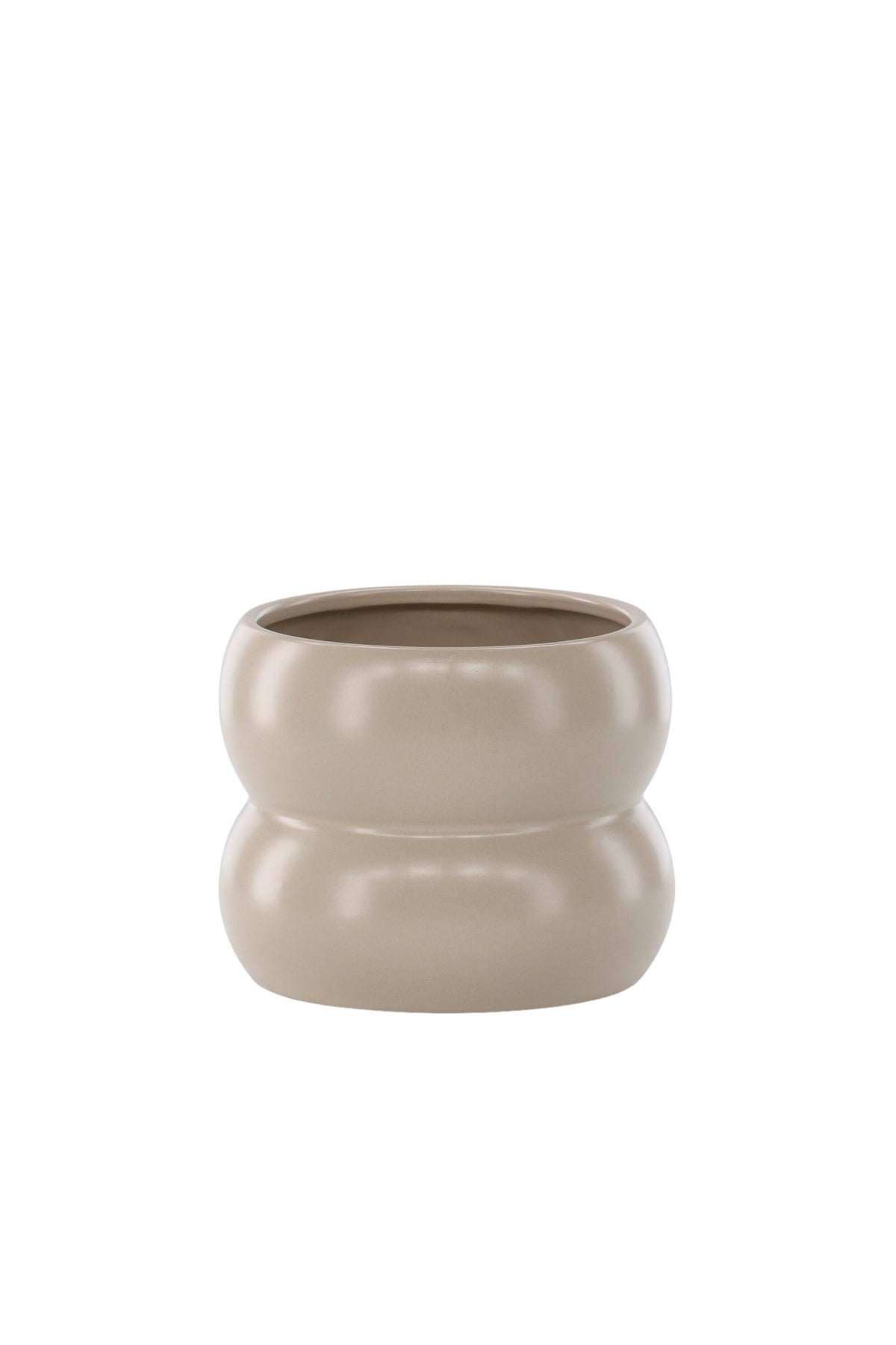 Dapne Vase von Venture Home aus Steinzeug in Schwarz-Weiss, rundliche Form mit einem Durchmesser von 16 cm und einer Höhe von 13 cm.