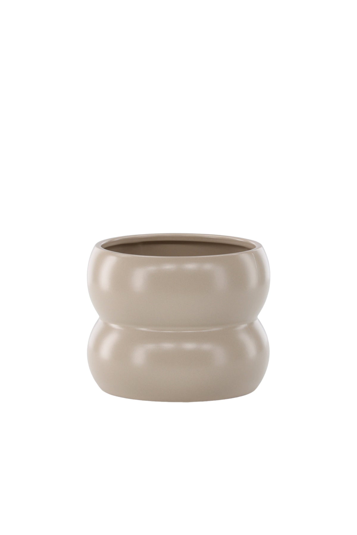 Dapne Vase von Venture Home aus Steinzeug in Schwarz-Weiss, rundliche Form mit einem Durchmesser von 16 cm und einer Höhe von 13 cm.