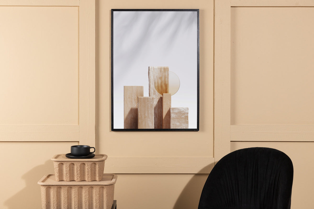 Wooden Blocks Poster in Beige präsentiert im Onlineshop von KAQTU Design AG. Bild ist von Venture Home