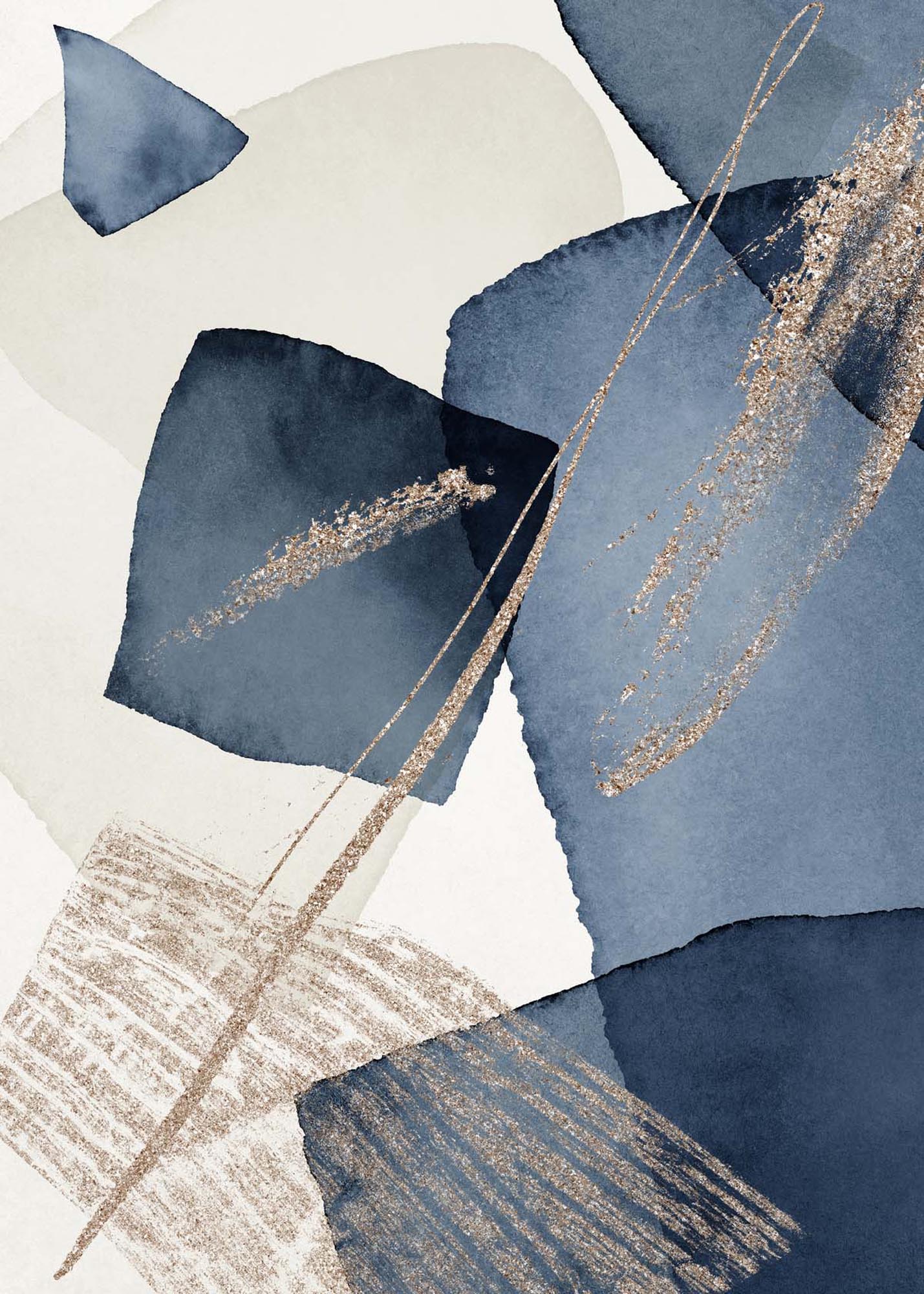 Elegantes Blue Swirl Poster von Venture Home für moderne Wohnräume.