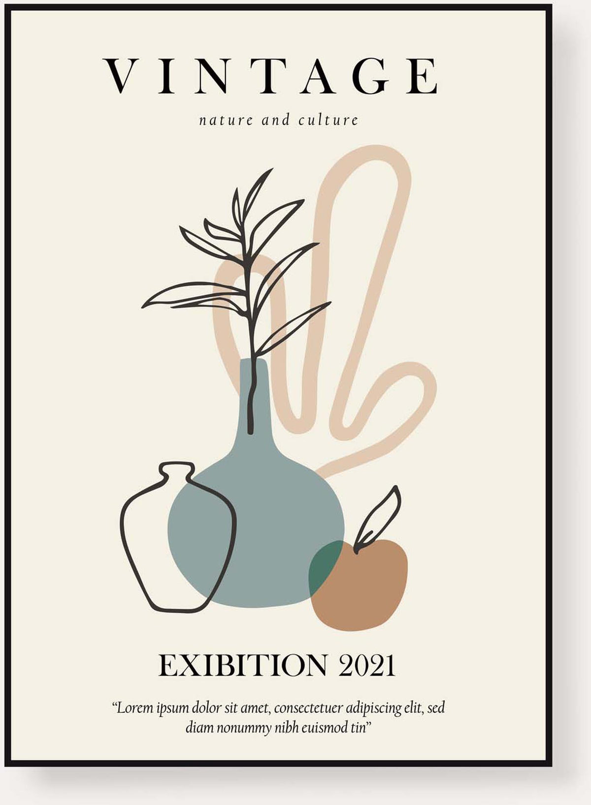 Vintage Poster in Beige präsentiert im Onlineshop von KAQTU Design AG. Bild ist von Venture Home