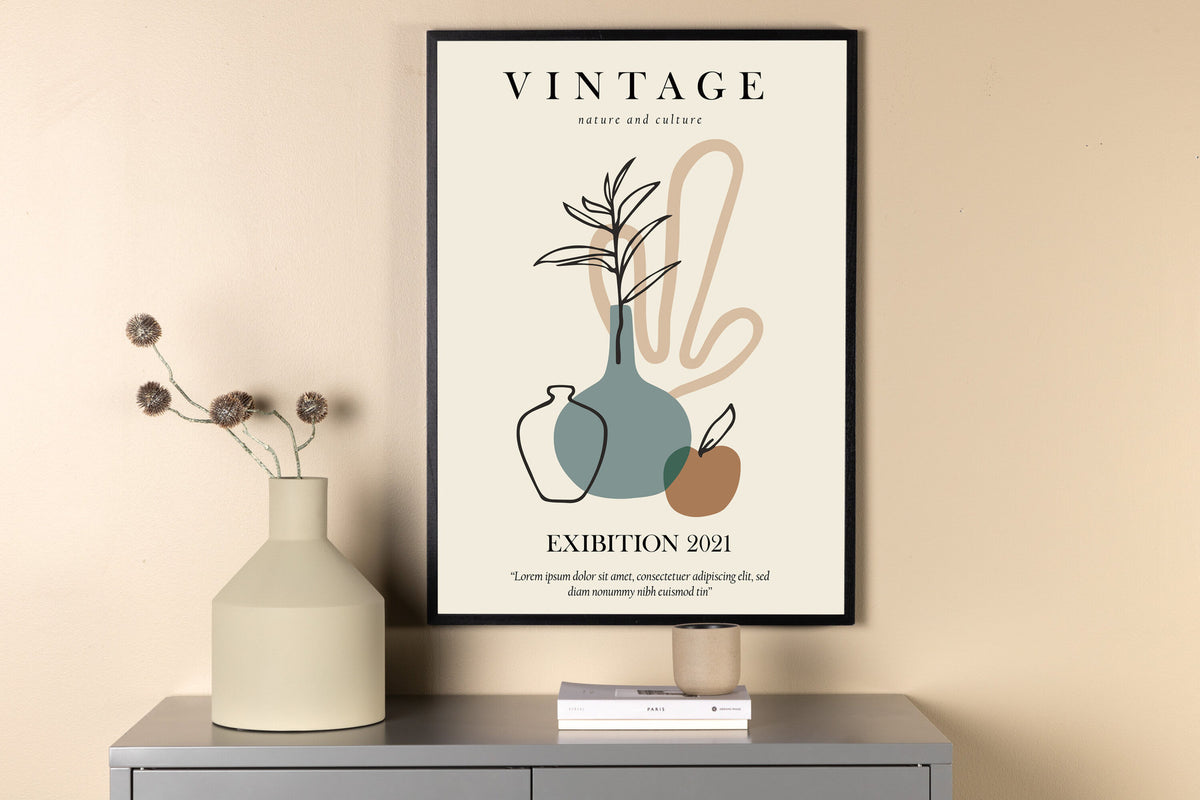Vintage Poster in Beige präsentiert im Onlineshop von KAQTU Design AG. Bild ist von Venture Home