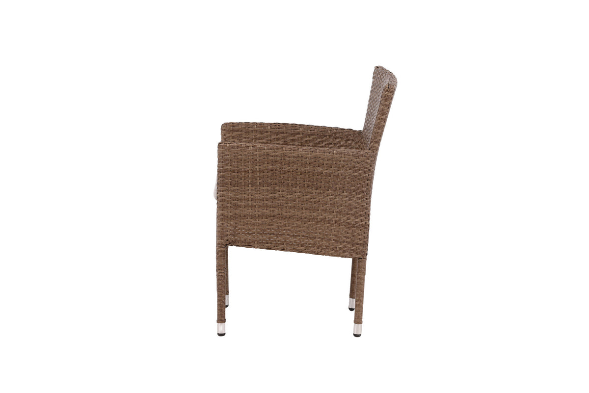 Malin Gartenstuhl in Natur präsentiert im Onlineshop von KAQTU Design AG. Gartenstuhl mit Armlehnen ist von Venture Home