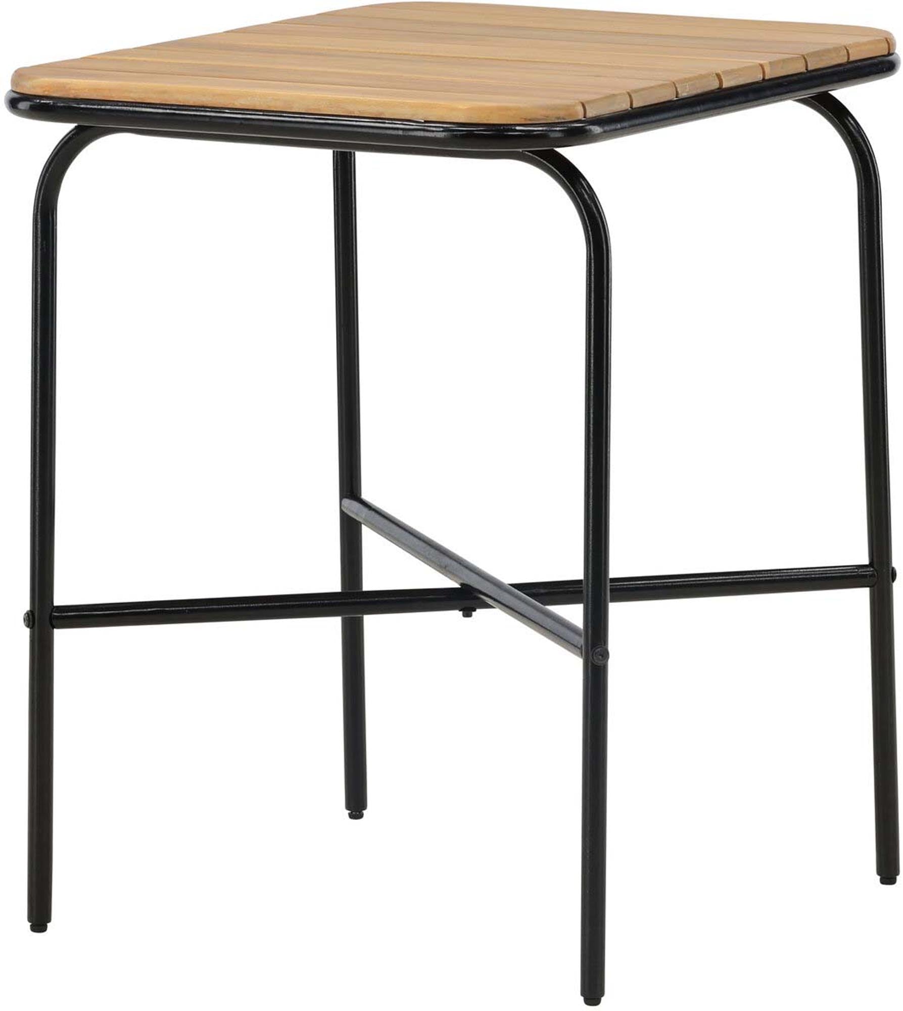 Holmbeck Café Tisch Outdoor: Robuster Akazienholz-Tisch mit elegantem Stahlgestell für entspannte Stunden im Freien. Ideal für Garten und Terrasse.