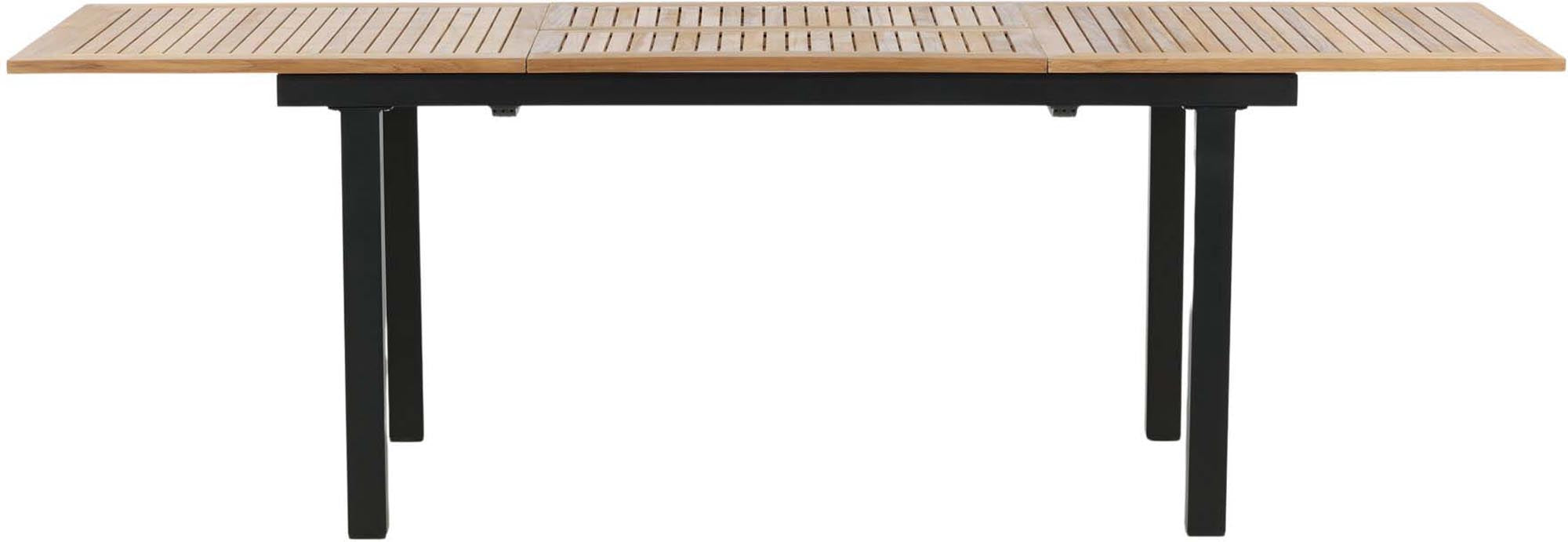 Eleganter, ausziehbarer Panama Gartentisch von Venture Home, perfekt für moderne Aussenbereiche und gesellige Treffen.