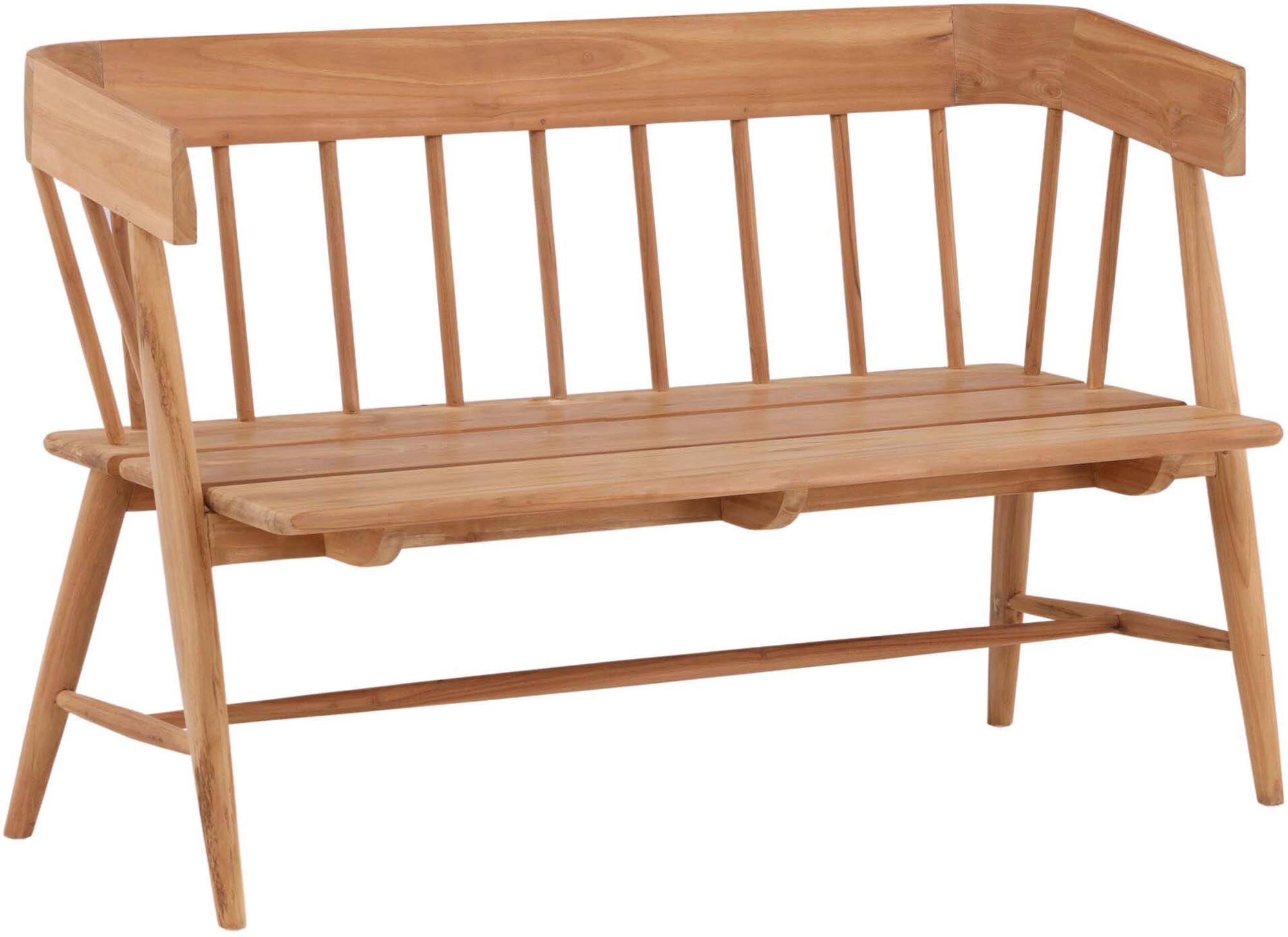 Entdecken Sie die elegante Split Sofabank von Venture Home – der perfekte Ort für entspannte Stunden im Freien, gefertigt aus robustem Teakholz.