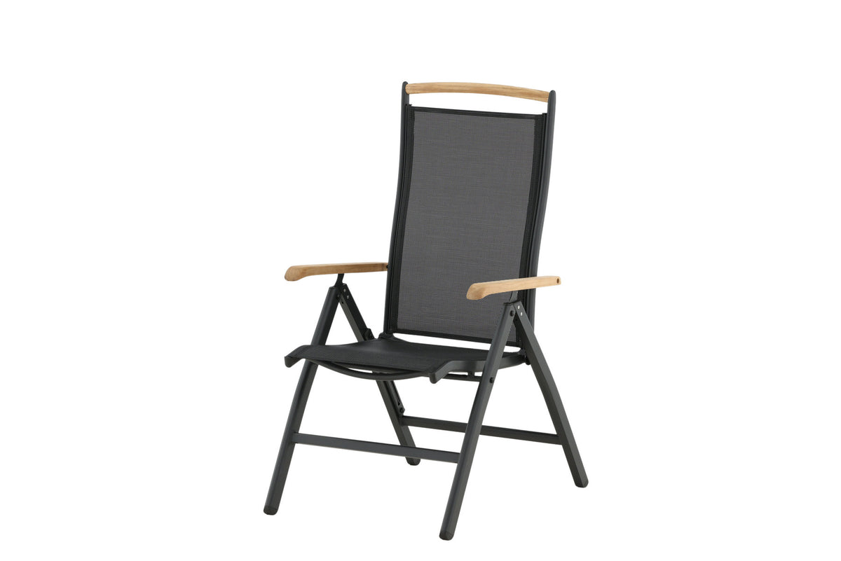Panama Gartenstuhl in Schwarz präsentiert im Onlineshop von KAQTU Design AG. Gartenstuhl mit Armlehnen ist von Venture Home