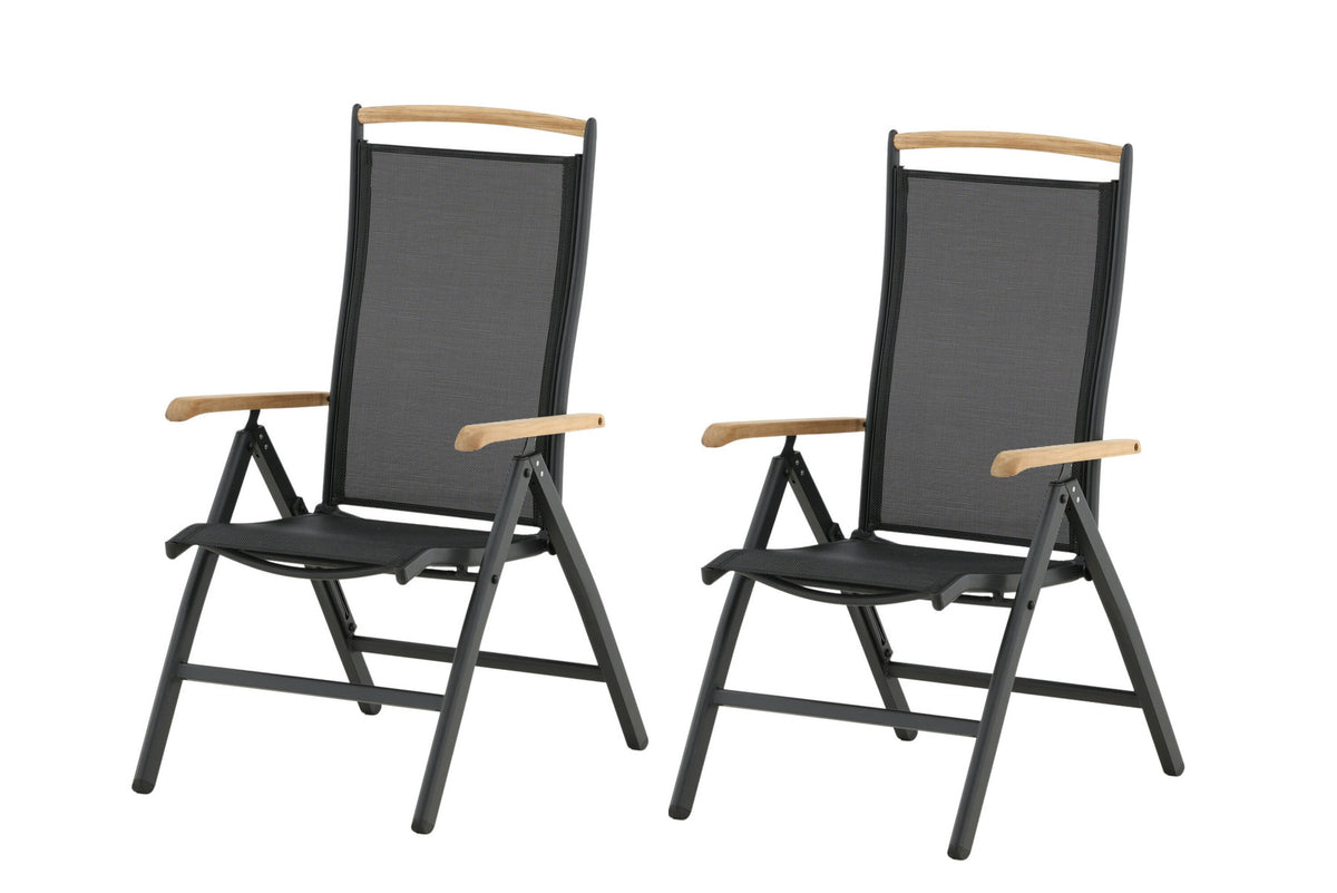 Panama Gartenstuhl in Schwarz präsentiert im Onlineshop von KAQTU Design AG. Gartenstuhl mit Armlehnen ist von Venture Home
