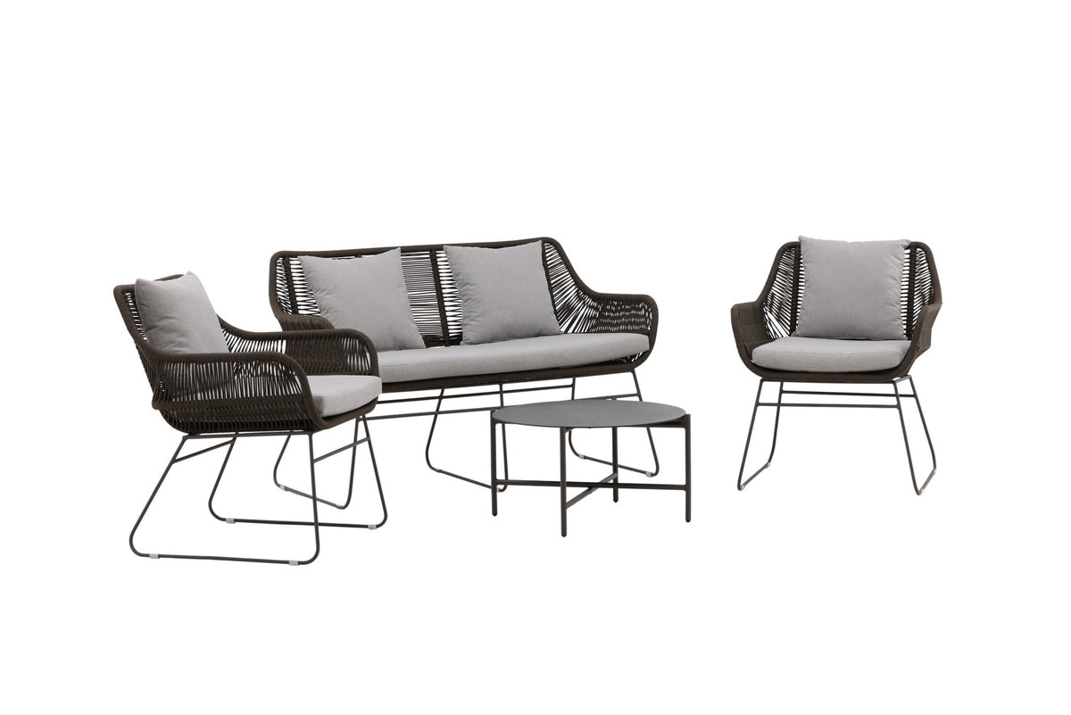 Davao Conversation Set in Grau/Braun/Dunkelgrau präsentiert im Onlineshop von KAQTU Design AG. Loungeset ist von Venture Home