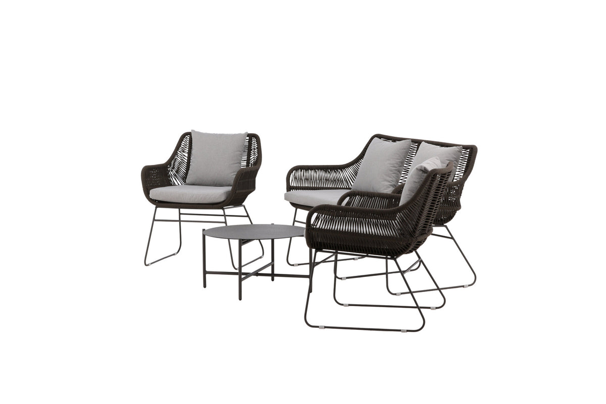 Davao Conversation Set in Grau/Braun/Dunkelgrau präsentiert im Onlineshop von KAQTU Design AG. Loungeset ist von Venture Home