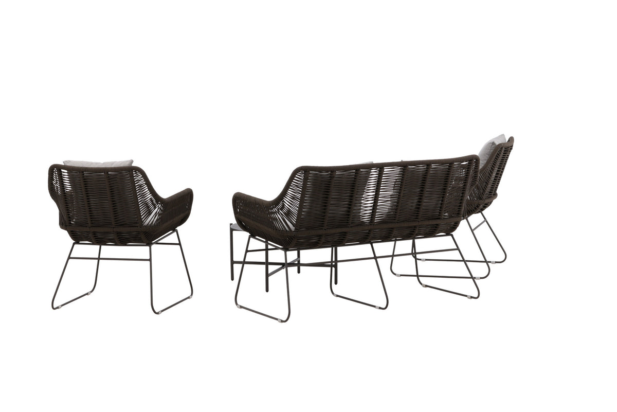 Davao Conversation Set in Grau/Braun/Dunkelgrau präsentiert im Onlineshop von KAQTU Design AG. Loungeset ist von Venture Home