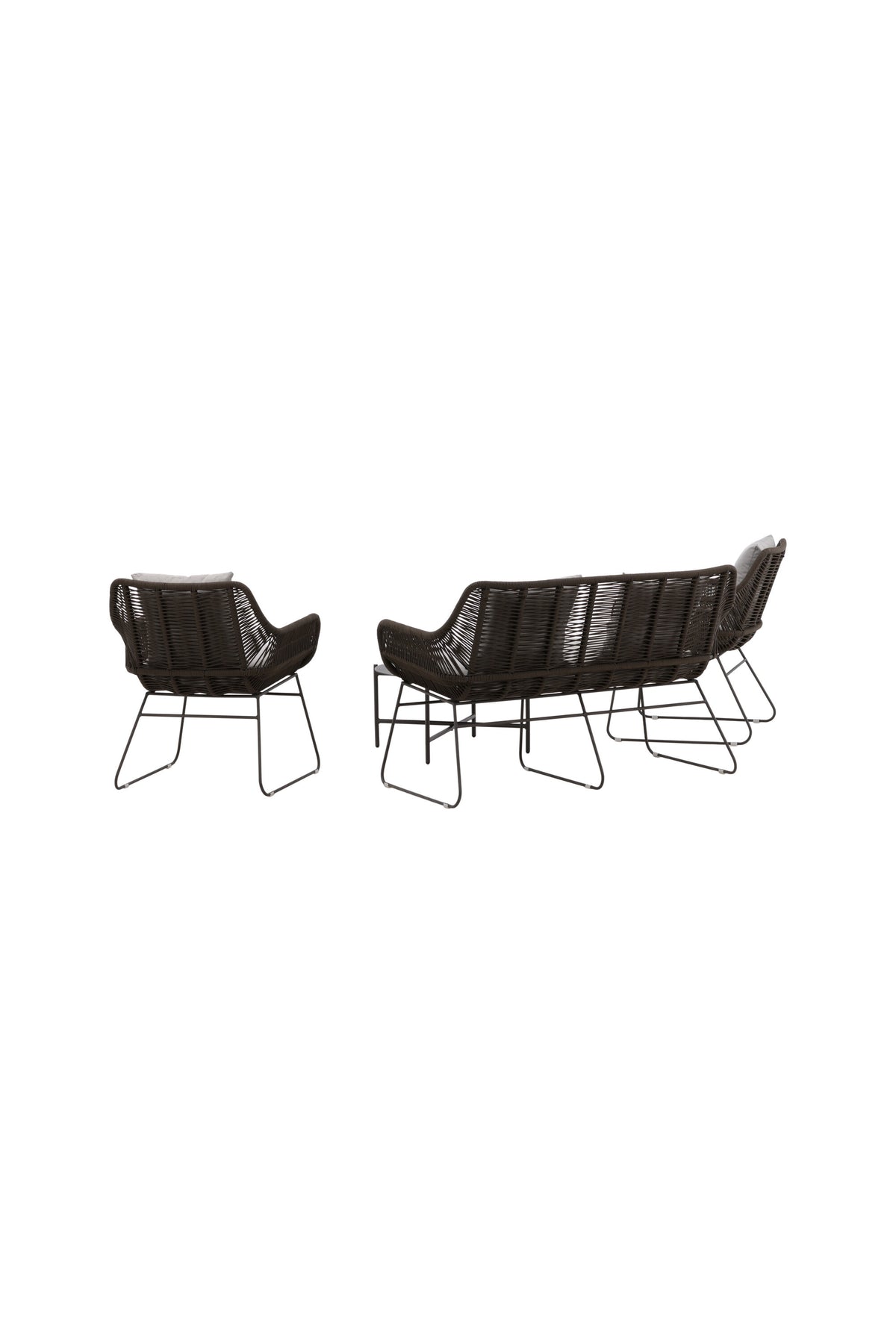 Davao Conversation Set in Grau/Braun/Dunkelgrau präsentiert im Onlineshop von KAQTU Design AG. Loungeset ist von Venture Home