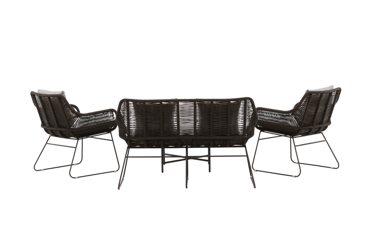 Davao Conversation Set in Grau/Braun/Dunkelgrau präsentiert im Onlineshop von KAQTU Design AG. Loungeset ist von Venture Home