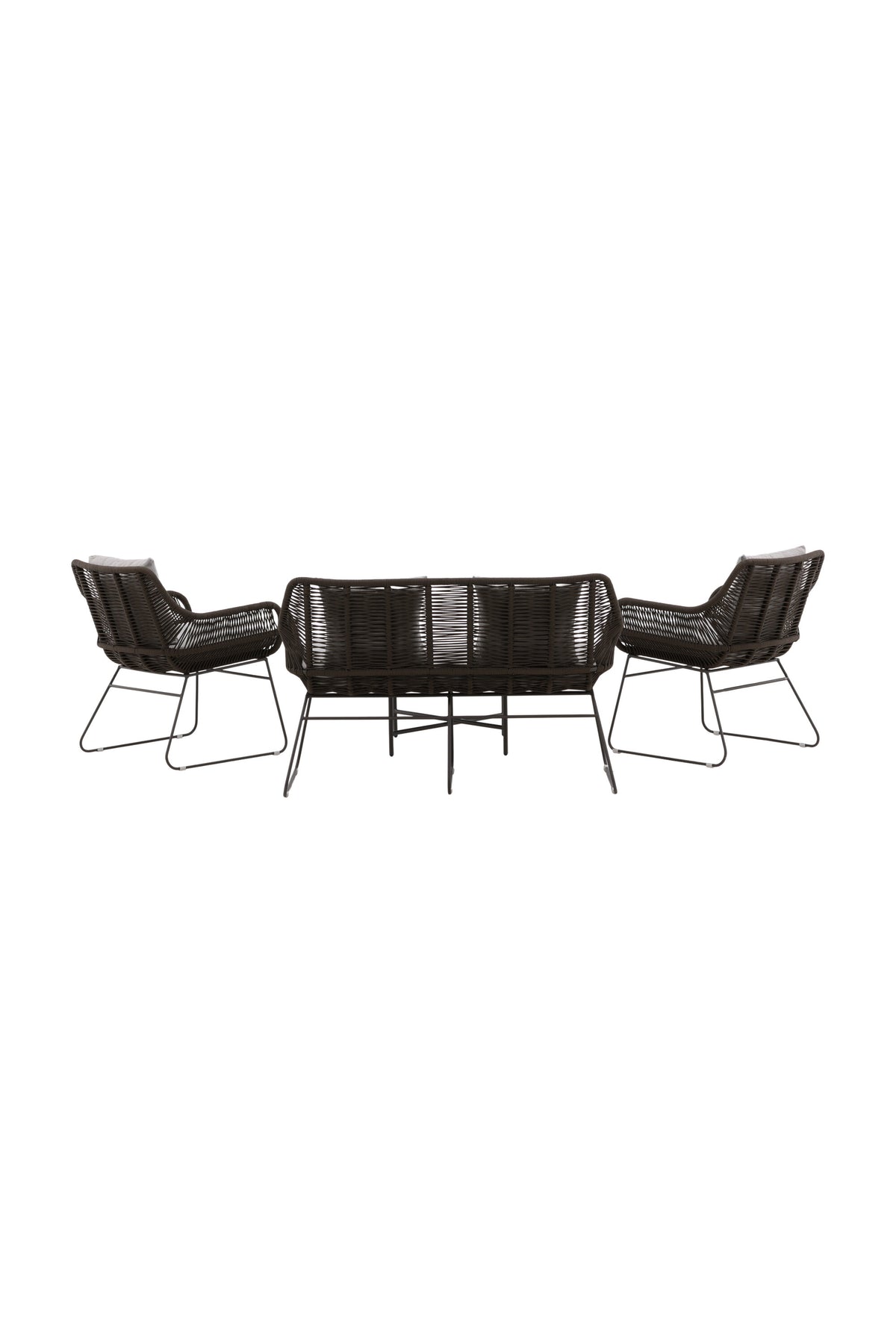 Davao Conversation Set in Grau/Braun/Dunkelgrau präsentiert im Onlineshop von KAQTU Design AG. Loungeset ist von Venture Home