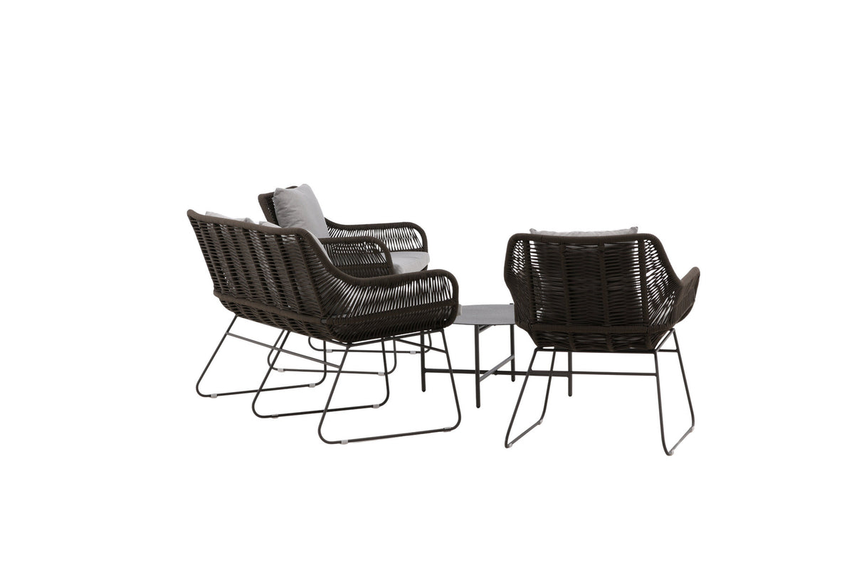 Davao Conversation Set in Grau/Braun/Dunkelgrau präsentiert im Onlineshop von KAQTU Design AG. Loungeset ist von Venture Home