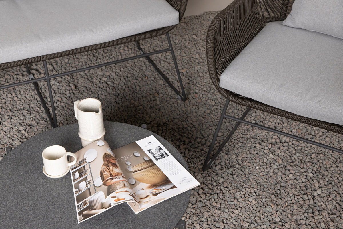 Davao Conversation Set in Grau/Braun/Dunkelgrau präsentiert im Onlineshop von KAQTU Design AG. Loungeset ist von Venture Home