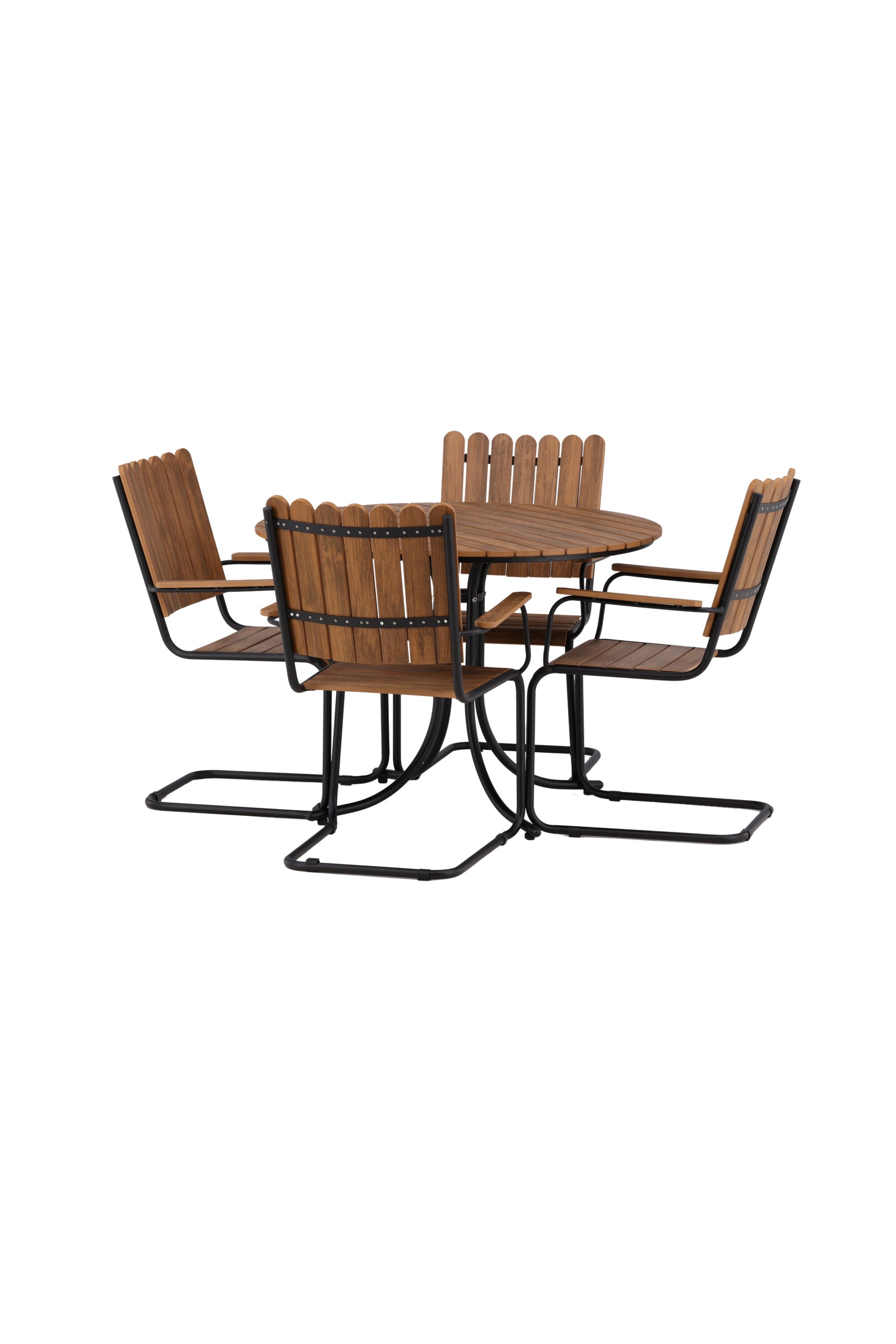 Holmsund Outdoor-Tischset ⌀100cm/4St. in Natur präsentiert im Onlineshop von KAQTU Design AG. Gartentischset ist von Venture Home
