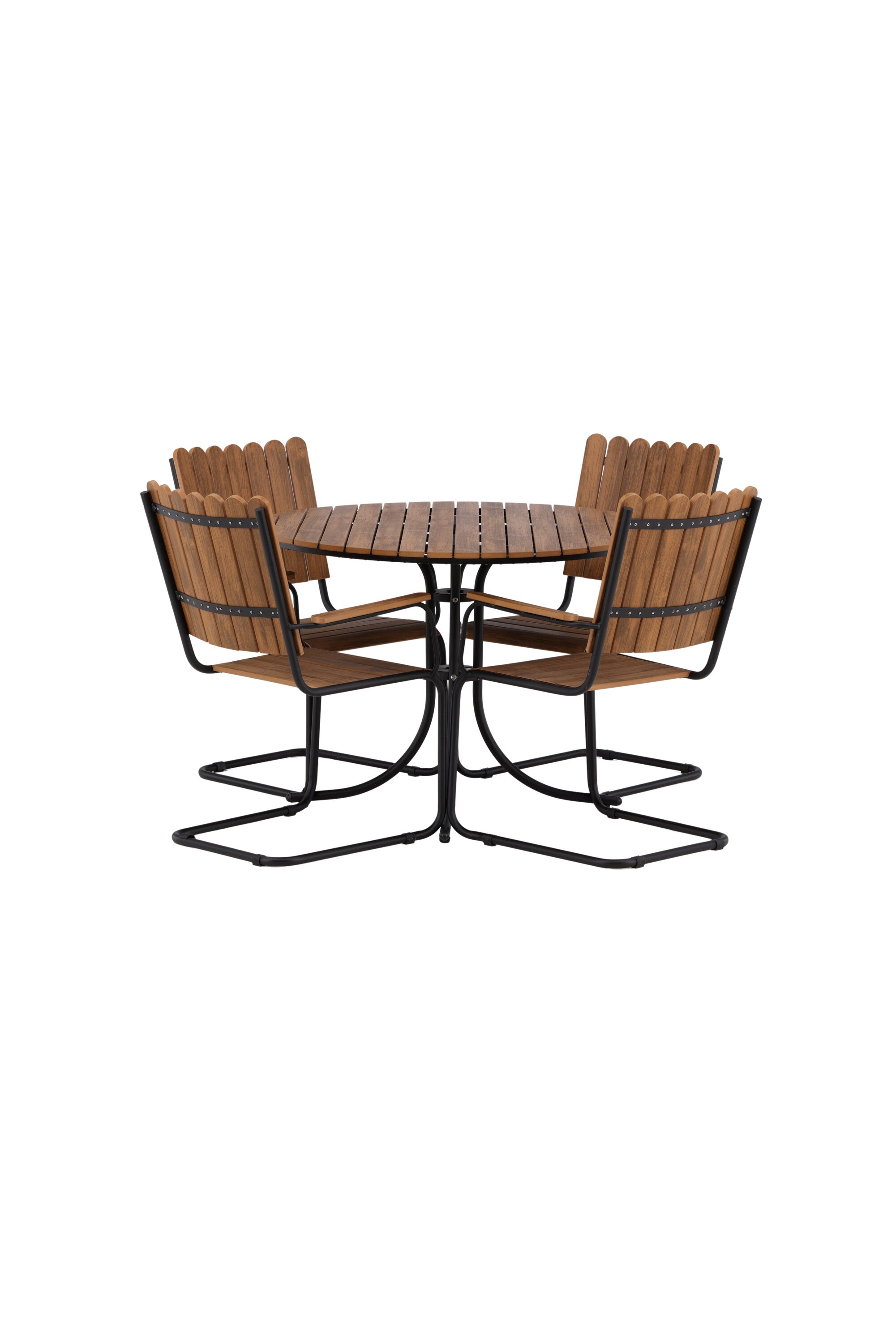 Holmsund Outdoor-Tischset ⌀100cm/4St. in Natur präsentiert im Onlineshop von KAQTU Design AG. Gartentischset ist von Venture Home