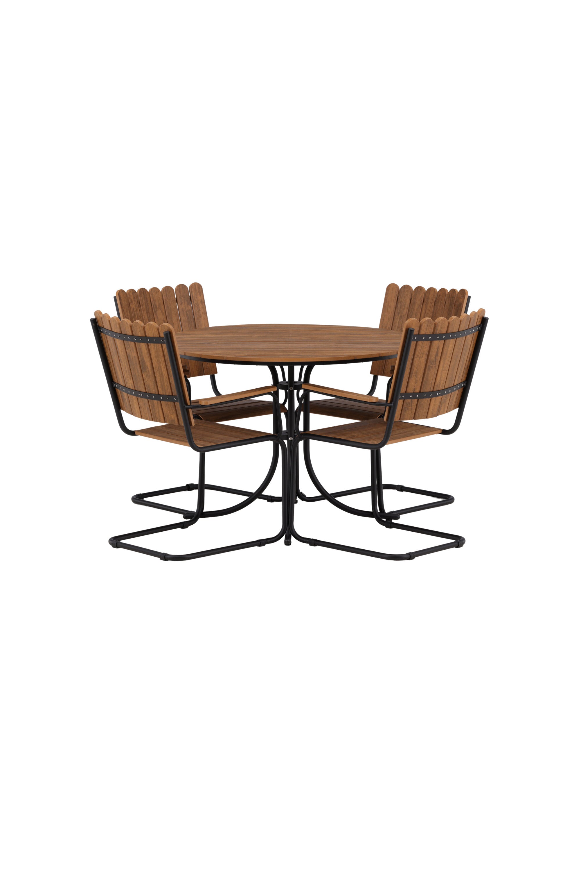 Holmsund Outdoor-Tischset ⌀100cm/4St. in Natur präsentiert im Onlineshop von KAQTU Design AG. Gartentischset ist von Venture Home