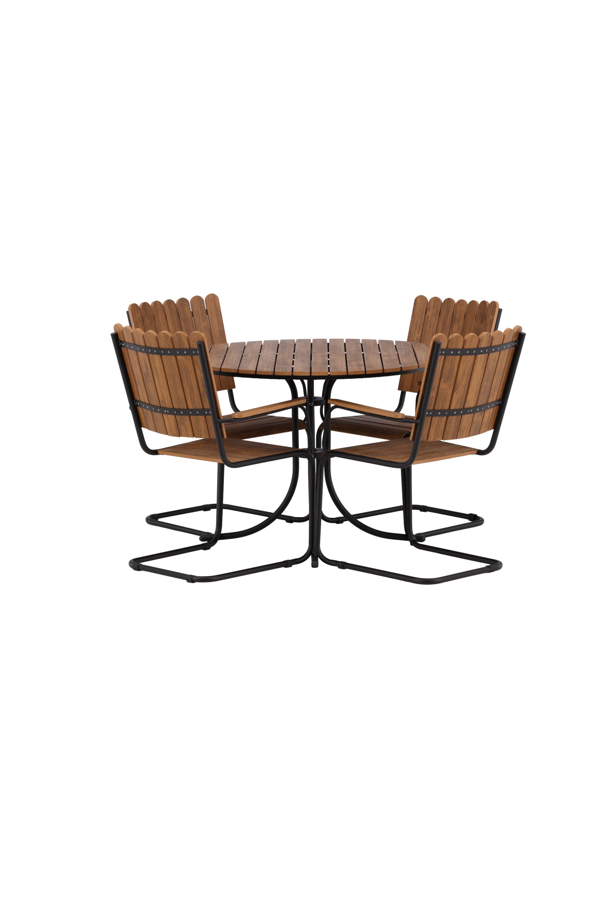 Holmsund Outdoor-Tischset ⌀100cm/4St. in Natur präsentiert im Onlineshop von KAQTU Design AG. Gartentischset ist von Venture Home