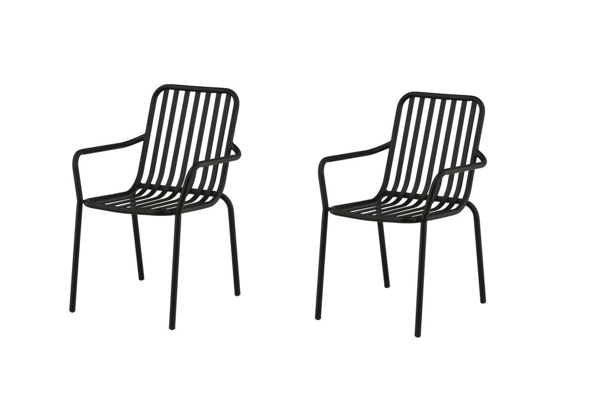 Peking Gartenstuhl in Schwarz präsentiert im Onlineshop von KAQTU Design AG. Gartenstuhl mit Armlehnen ist von Venture Home