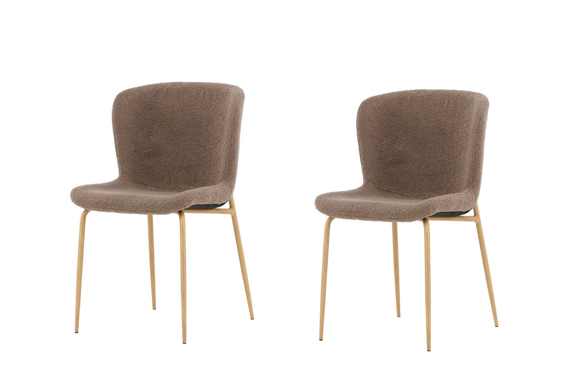 Schwarzer Esszimmerstuhl Modesto mit Sitz aus Polyester Teddy und schlanken Beinen aus Stahl, schlichte Form.