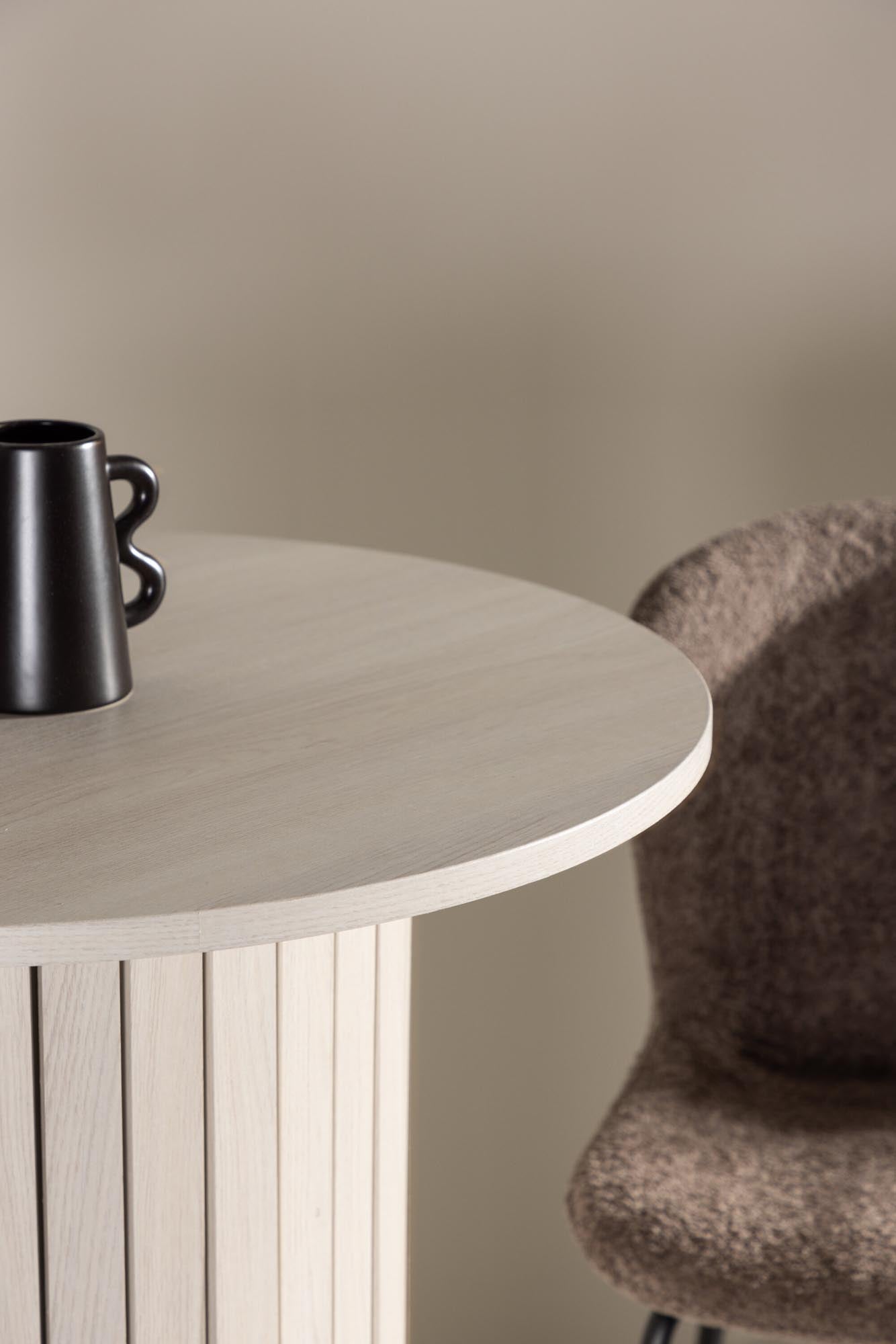 Eleganter Härön Bartisch von Venture Home: Stilvolles Design mit schwarzer MDF-Oberfläche und robustem Stahlgestell, ideal für kleine Räume.