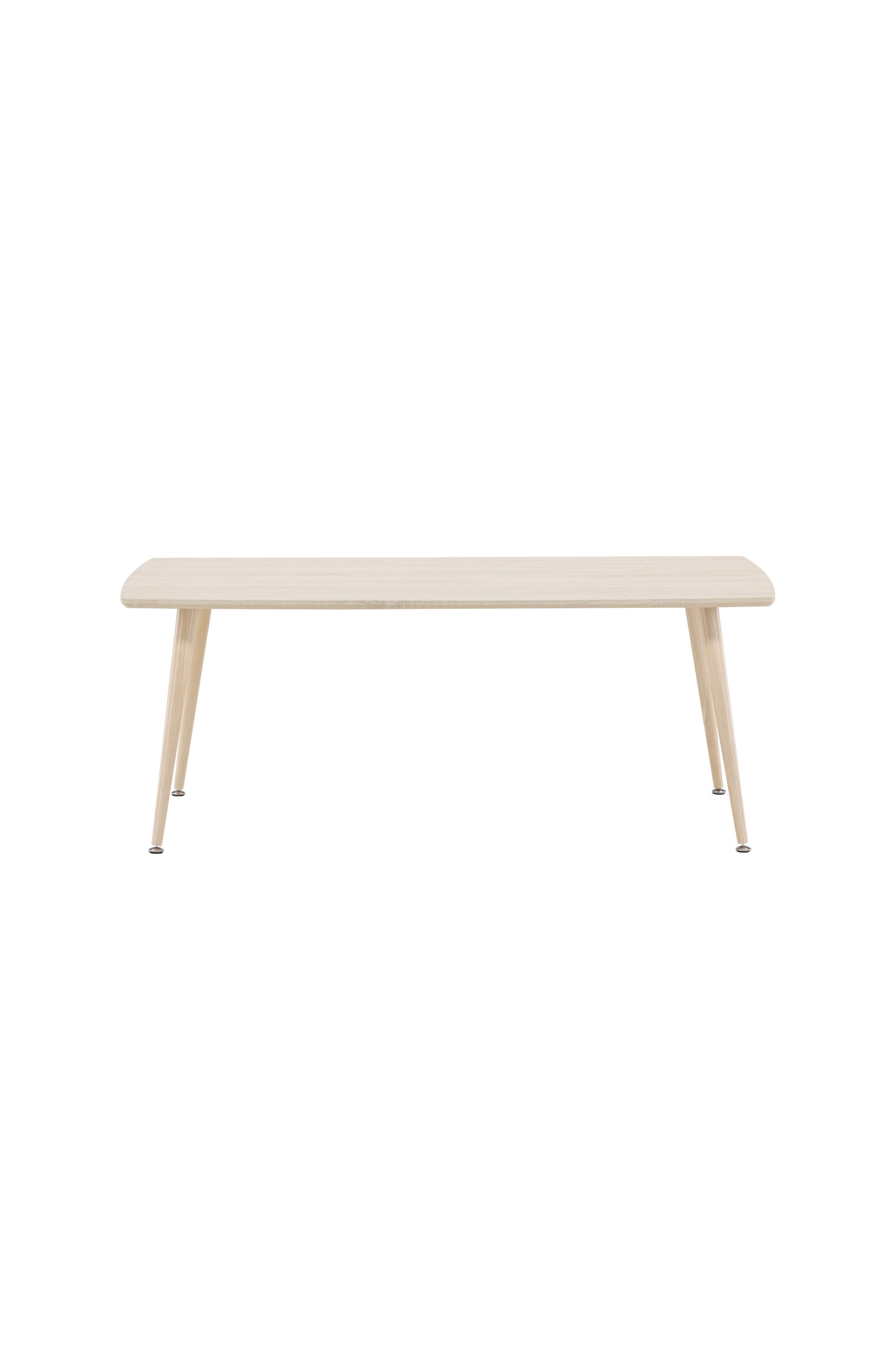 Plaza Sofatisch: Trendiger Couchtisch aus weissem MDF mit Stahlbeinen, 120x70 cm, vielseitig und stilvoll.